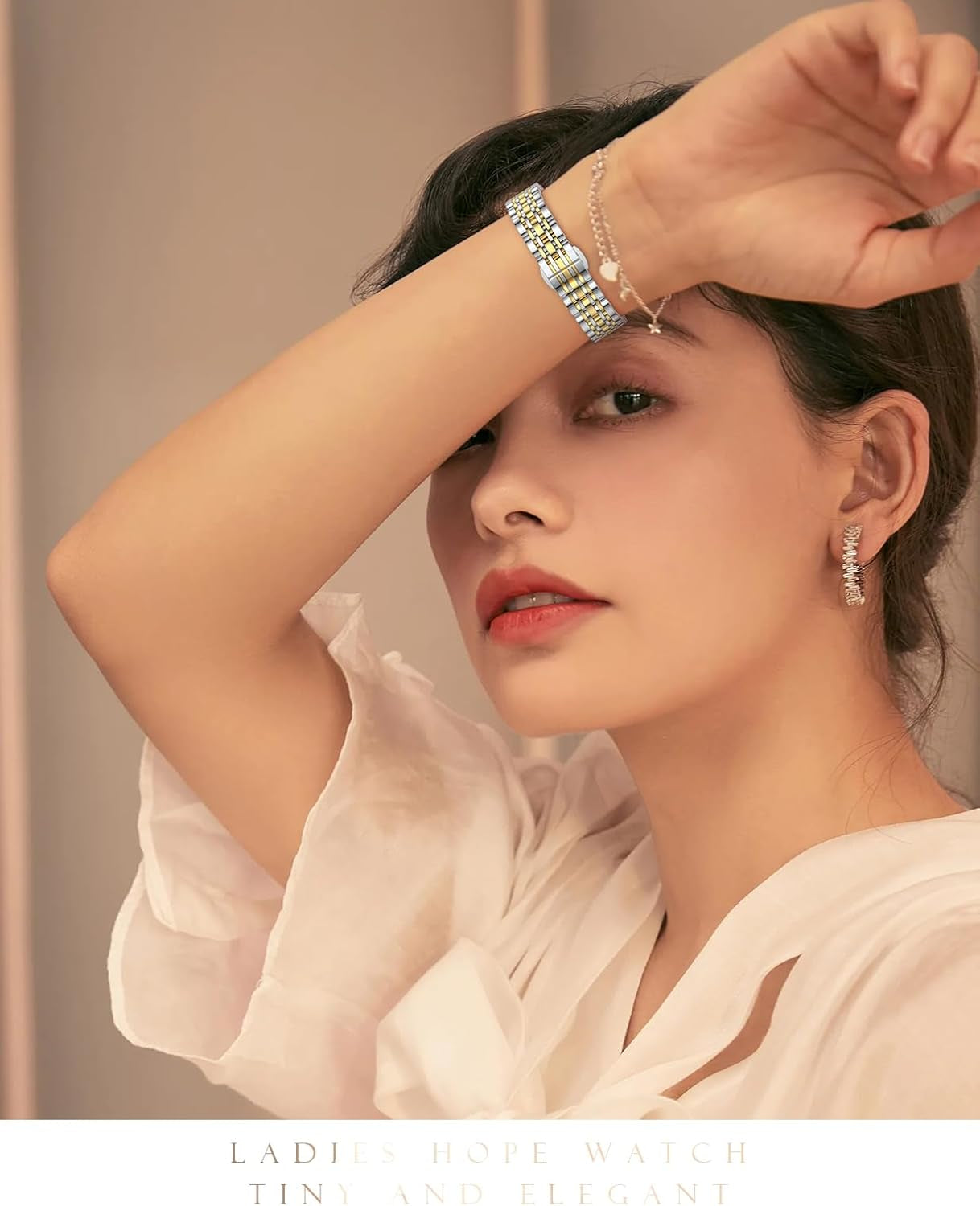 CTYBB Women Slim Band Compatible with Apple Watch Band 38Mm 40Mm 41Mm 42Mm 44Mm 45Mm, Stainless Steel Replacement Straps with Case for Iwatch Bands Series 9 8 7 6 5 4 3 2 1 Se,Silver+Gold