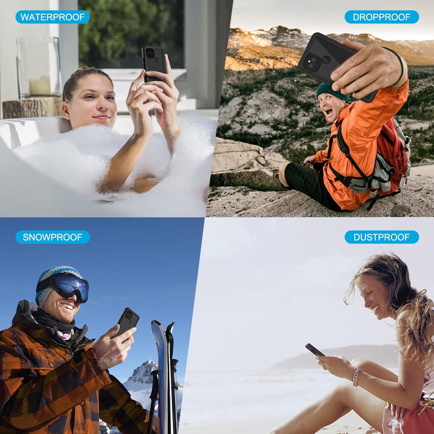 Lanhiem Pixel 5A Case, IP68 Waterproof Dustproof Shockproof Case [NOT for Pixel 5] with Built-In Screen Protector, Full Body Rugged Protective Cover for Google Pixel 5A 5G, Black/Clear  Lanhiem   