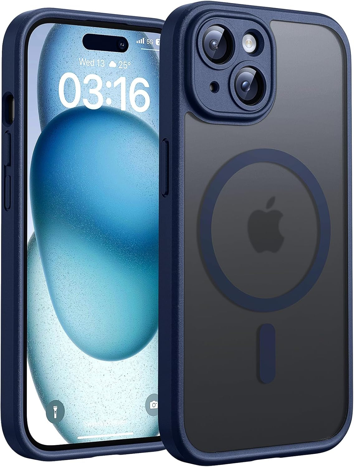 TOCOL for Iphone 17 Pro Case, Compatible with Magsafe, Full Camera Protection, Built-In Magnetic Ring, Drop Protection, Translucent Matte Phone Case for Iphone 17 Pro 6.3 Inch (Black)