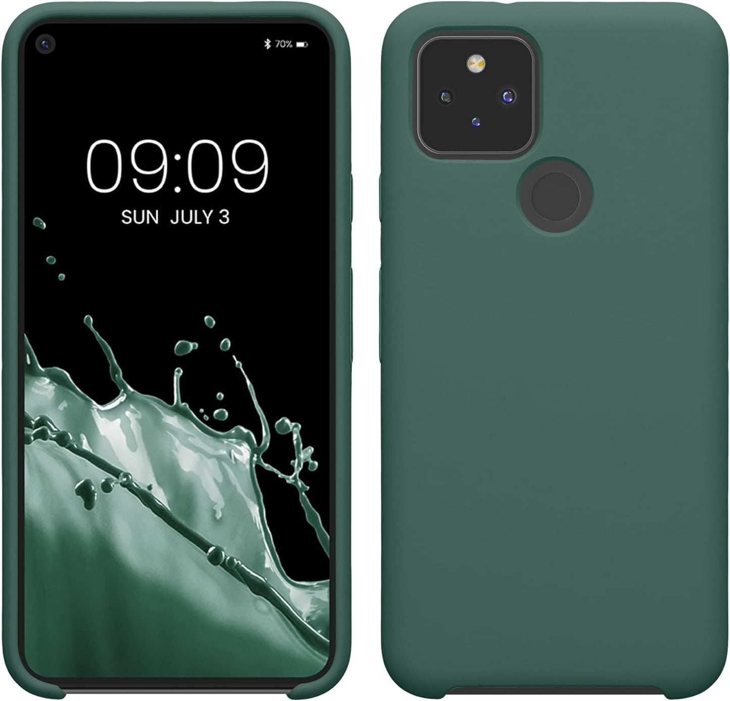 Kwmobile Case Compatible with Google Pixel 5 Case - TPU Silicone Phone Cover with Soft Finish - Blue Reef  KW-Commerce Forest Green  