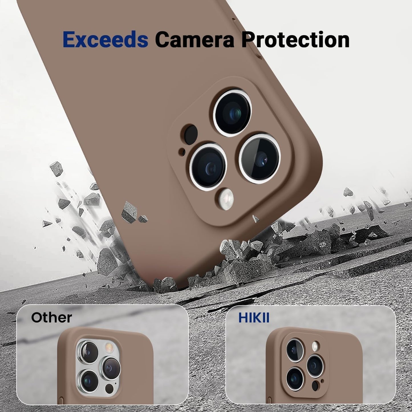 HIKII for Iphone 14 Pro Case Magnetic, Upgraded Silicone [Camera Protection] [Compatible with Magsafe] for Iphone 14 Pro Case with [2 Screen Protectors], 6.1 Inch, Light Brown  HIKII   