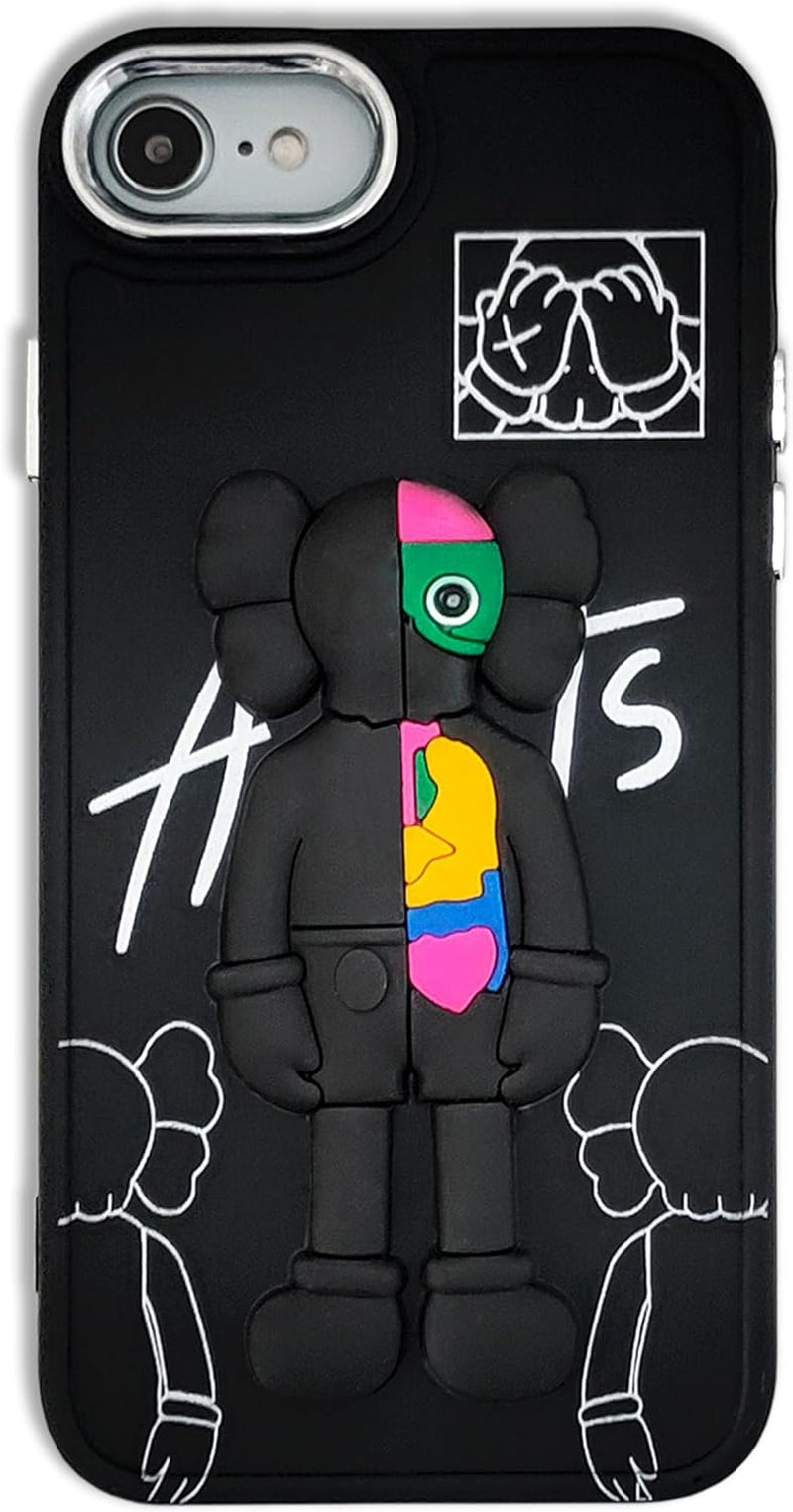 DOWINTIGER Compatible with Iphone 15 Pro Max Case Street Fashion Designer for Boys Men Kids Teen, Cool Anime 3D Cartoon Shockproof TPU Protection Cover Black  DOWINTIGER Black Iphone Se 3Rd/2Nd/8/7/6 