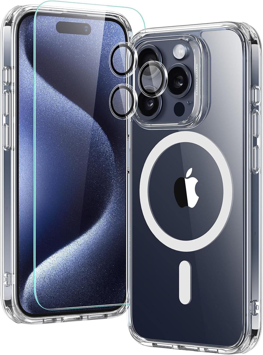 ESR for Iphone 14 Case/Iphone 13 Case, Compatible with Magsafe, Shockproof Military-Grade Protection, Air-Guard Corners, Magnetic Phone Case for Iphone 14/13, Air Armor Magnetic Case (Halolock),Black  Electronic Silk Road Corp Clear Set Iphone 15 Pro 