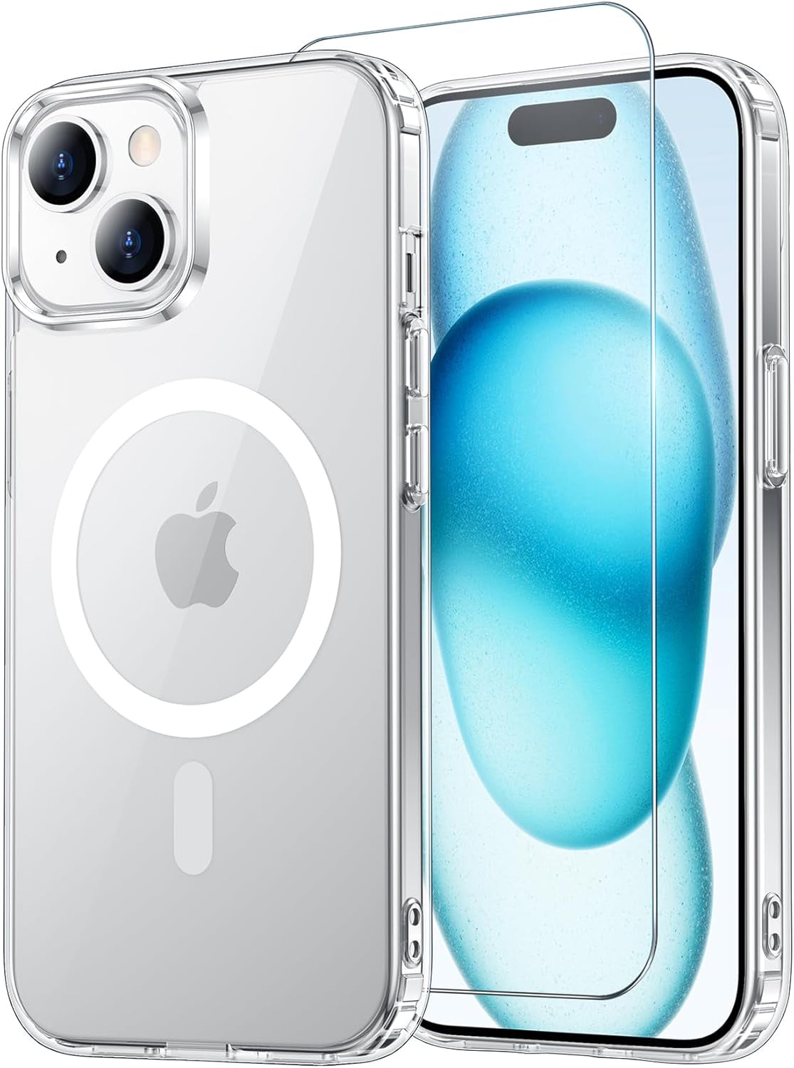 Temdan for Iphone 17 Pro Max Case Clear with Screen Protector, Compatible with Magsafe, Anti-Yellowing, Military-Grade Protection, Shockproof Slim Magnetic Phone Case Cover, Transparent