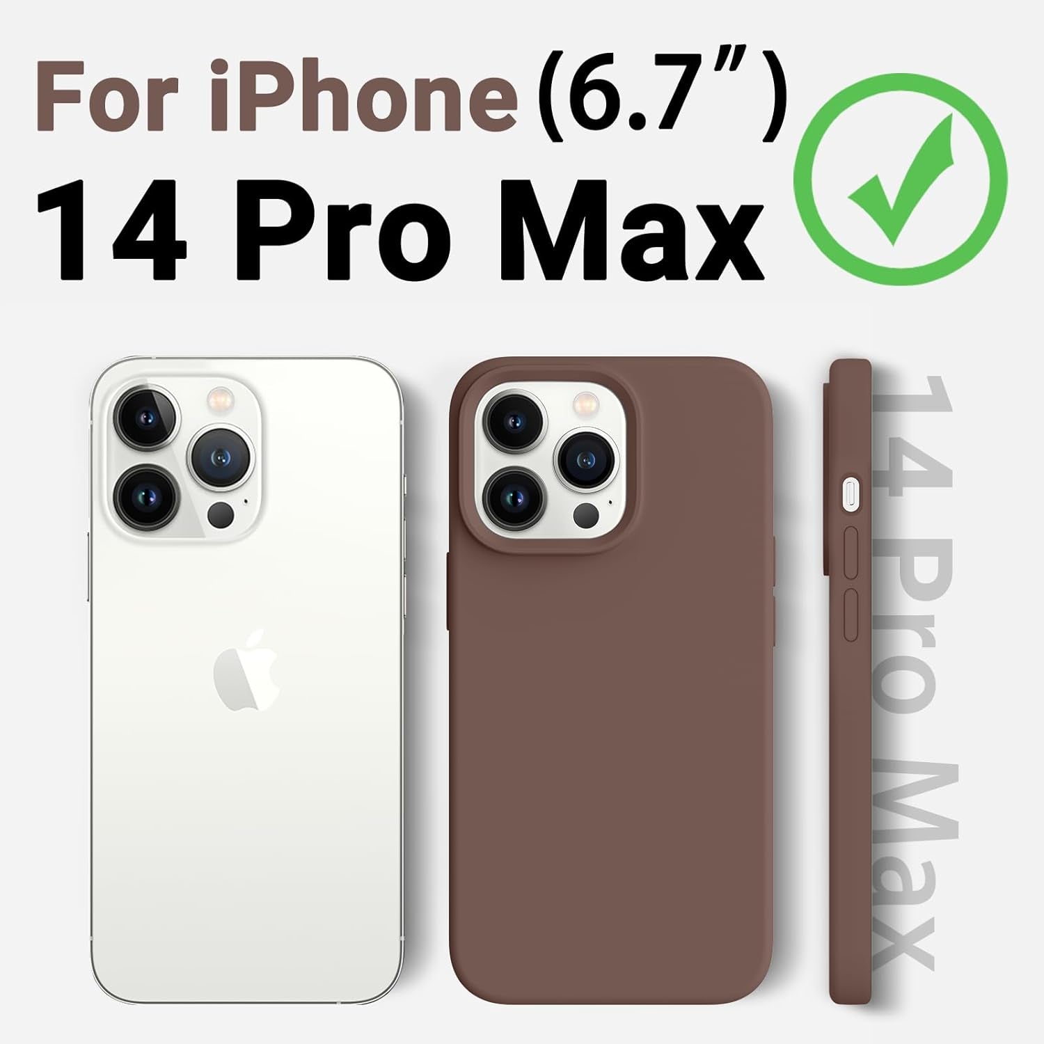 AOTESIER Shockproof Series Iphone 14 Pro Max Case, Silicone Ultra Slim Thin Cover, Full-Body Protective Phone Case for Iphone 14 Promax Case, 6.7 Inch, Chocolate  AOTESIER   