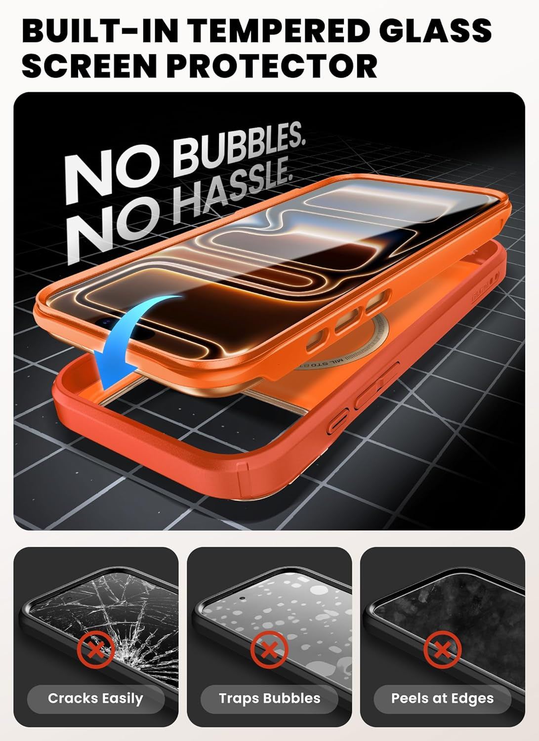 I-Blason for Iphone 17 Pro Max Case Magsafe with Stand [9H+ Tempered Glass Screen Protector] [Camera Control Button Cover] Military-Grade Protection Full-Body Heavy Duty Magnetic Case, Coral