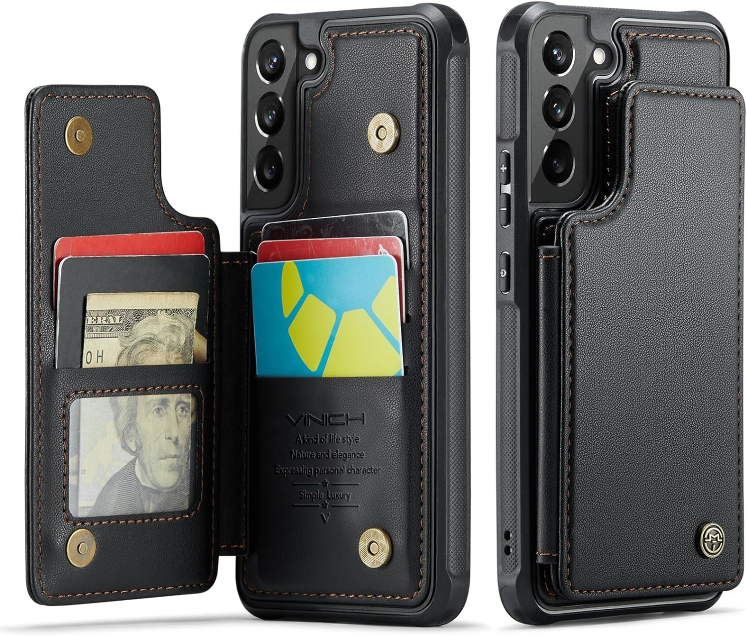 For Samsung Galaxy S22 plus Case with Card Holder, for Samsung S22 plus Wallet Case for Women Men with RFID Blocking, Durable Kickstand Shockproof Case for Galaxy S22 plus 5G, Purple