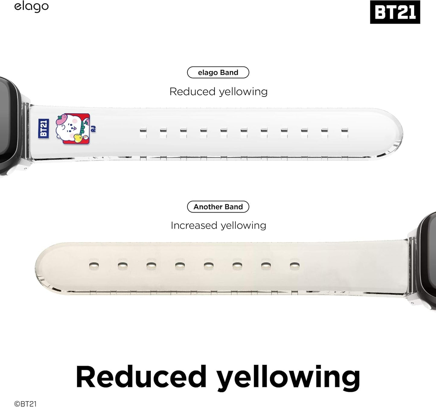 Elago BT21 Band Compatible with Apple Watch Band 38Mm 40Mm 41Mm 42Mm 44Mm 45Mm 49Mm Compatible with Iwatch Series Ultra2/Ultra/Se/9/8/7/6/Se/5/4/3/2/1, Soft Protective Strap [Official Merchandise]