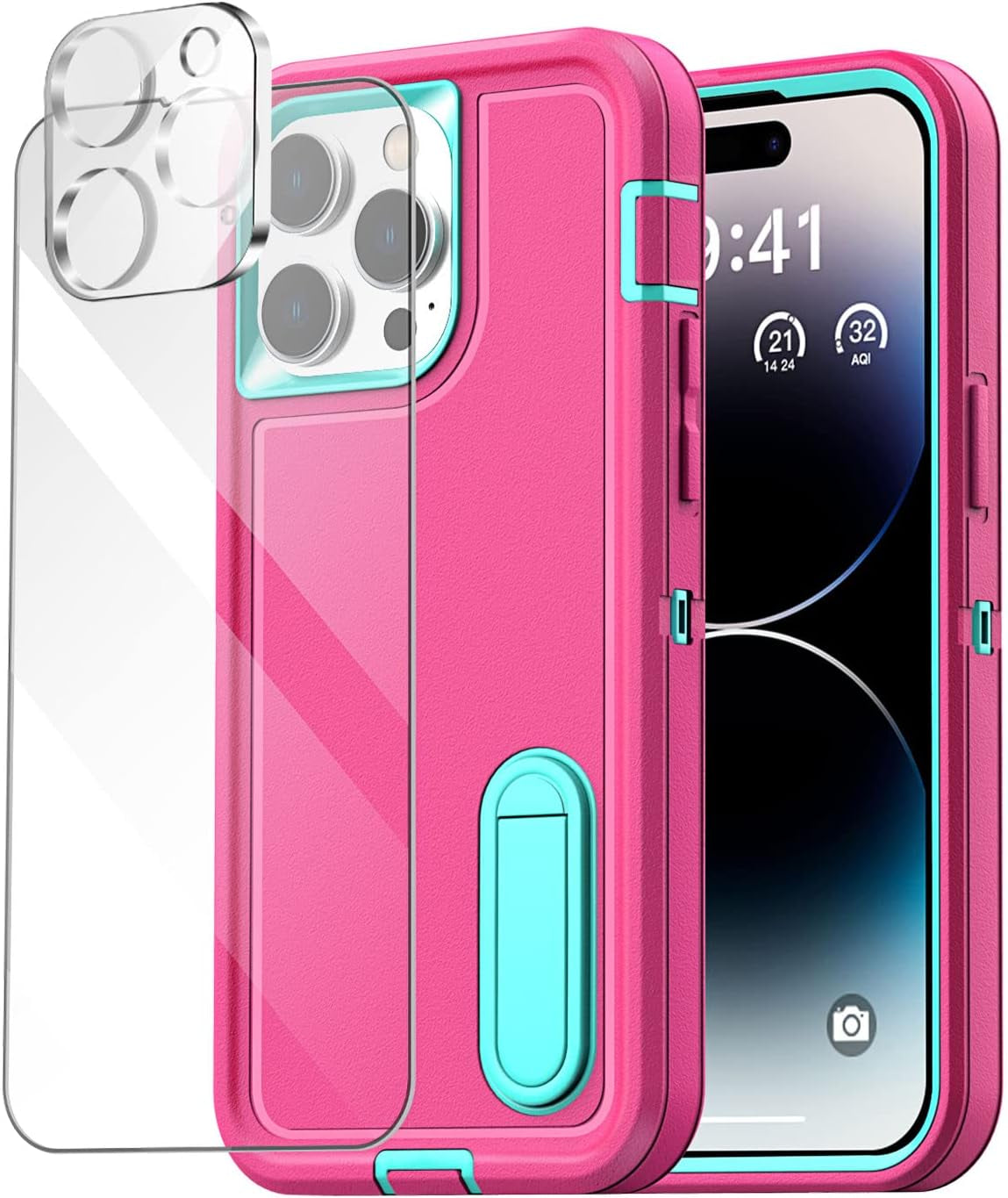 Aicase for Iphone 14 Pro Max Case with Glass Screen Protector+Camera Lens,Heavy Duty Drop Protection Full Body Rugged Shockproof Military Protective Tough Durable Cover for Iphone 14 Pro Max 6.7"_10  AICase   