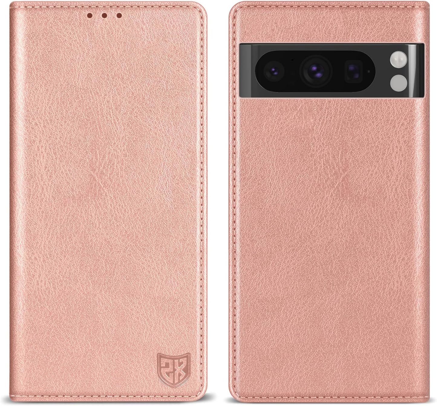 ZZXX for Google Pixel 8 Pro Wallet Case with [RFID Blocking] Card Slot Stand Strong Magnetic Leather Flip Fold Protective Phone Case for Google Pixel 8 Pro Case Wallet(Black-6.7 Inch)  ZZXX Rose Gold Google Pixel 8 Pro 