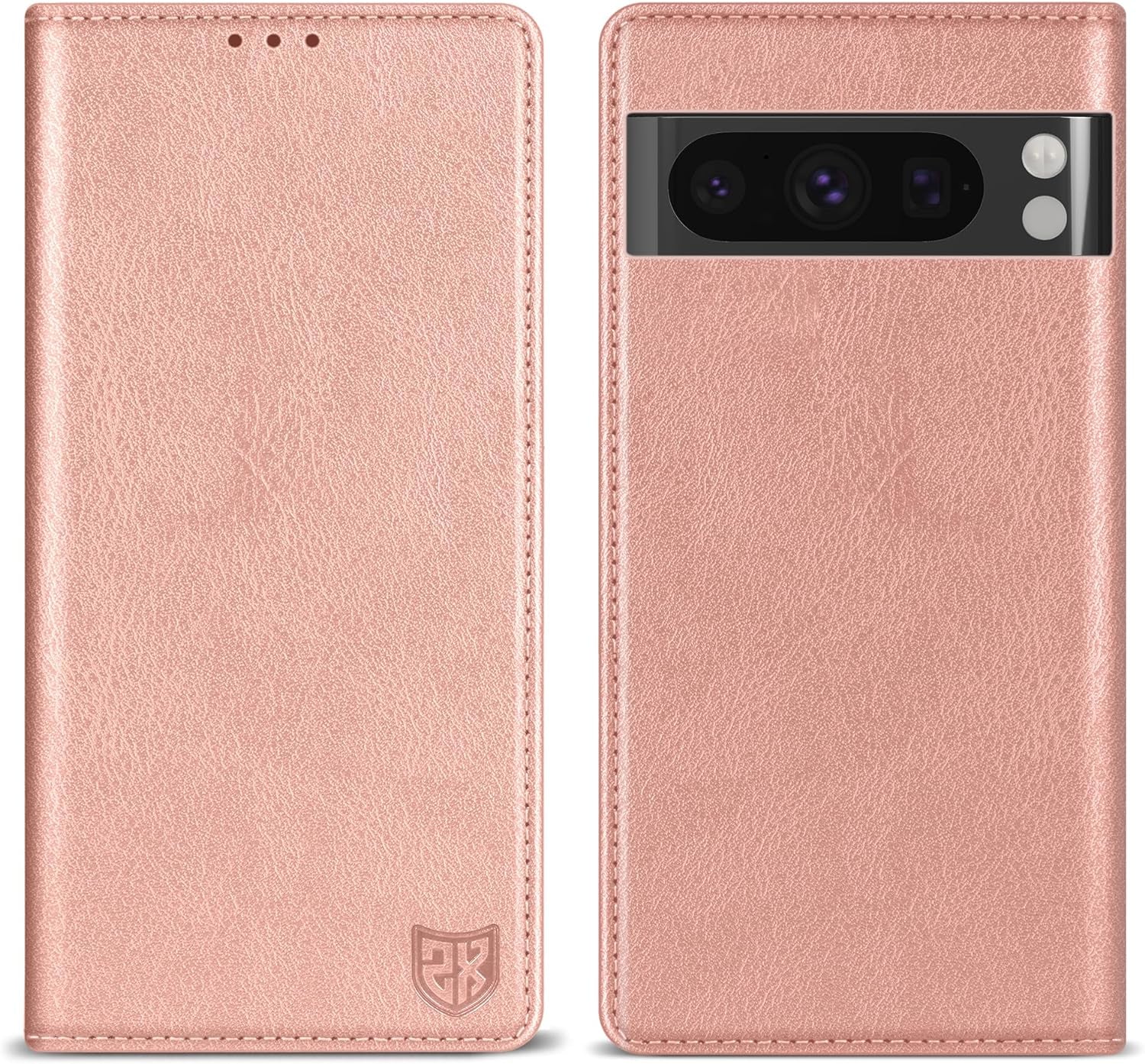 ZZXX for Google Pixel 8 Pro Wallet Case with [RFID Blocking] Card Slot Stand Strong Magnetic Leather Flip Fold Protective Phone Case for Google Pixel 8 Pro Case Wallet(Black-6.7 Inch)  ZZXX Rose Gold Google Pixel 8 Pro 