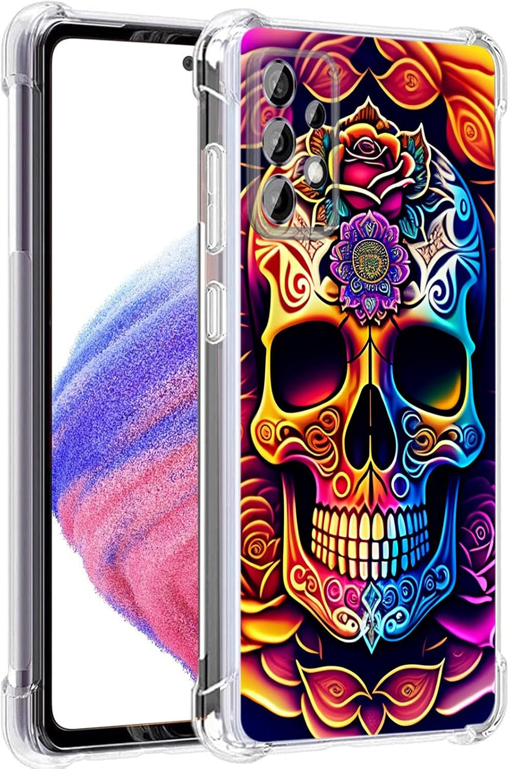 Galaxy A53 5G Case, Plum Blossom Flower Drop Protection Shockproof Case TPU Full Body Protective Scratch-Resistant Cover for Samsung Galaxy A53 5G