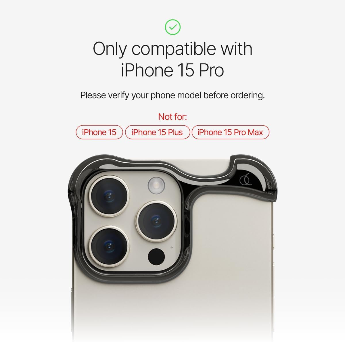 Arc Pulse Designed for Iphone 15 Pro Phone Case (2023), Minimalist Protective Shock Absorption Aerospace Grade Aluminum Shells + Elastomer Inlays Easy Fit 6.7 Inch (Aluminum Titan Gray)  Arc Pulse   