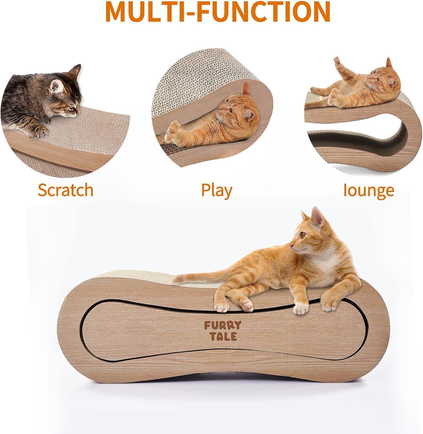 2 in 1 Large Cat Scratcher Pad - Corrugated Cardboard Ultimate Infinity Cat Scratching Board, Reversible Cat Lounge Scratcher for Indoor Cats