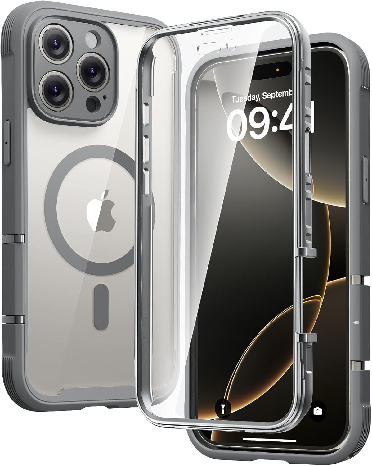 Diaclara Magnetic Designed for Iphone 17 Pro Max Case Full Body Bumper,[Compatible with Magsafe] Military Drop Proof Cover with Built-In Touch Sensitive Anti-Scratch Screen Protector,Orange