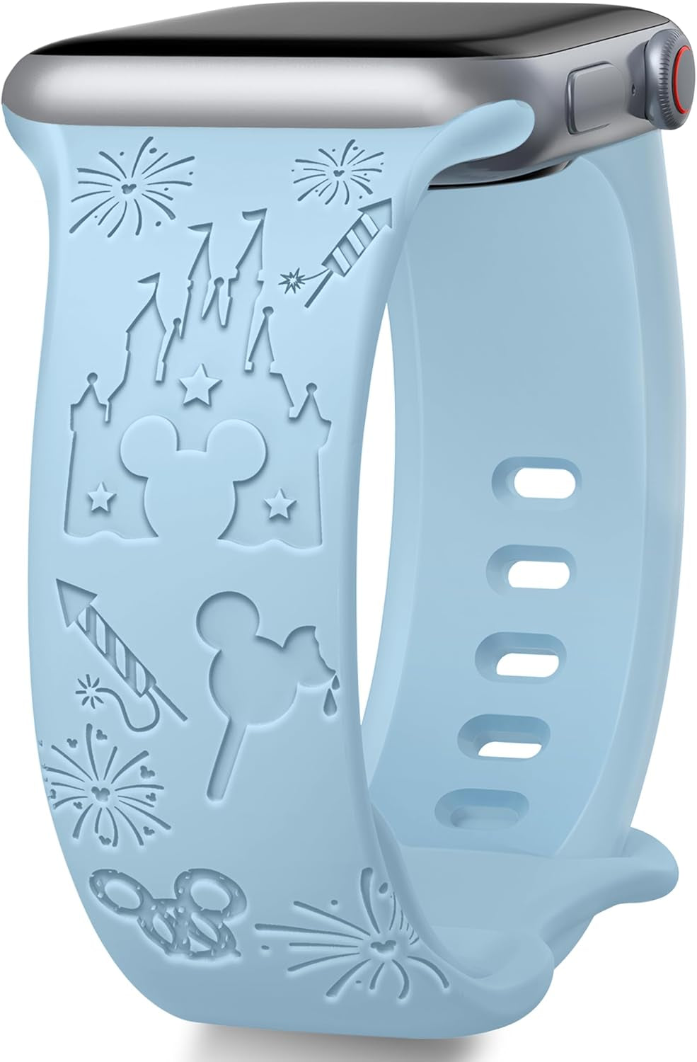 Cartoon Engraved Band Compatible with Apple Watch Bands 40Mm 38Mm 44Mm 45Mm 41Mm 42Mm 49Mm for Women, Soft Silicone Strap Cute Sport Wristband for Iwatch Series 9 8 7 6 5 Ultra 4 3 2 1 SE Ultra2