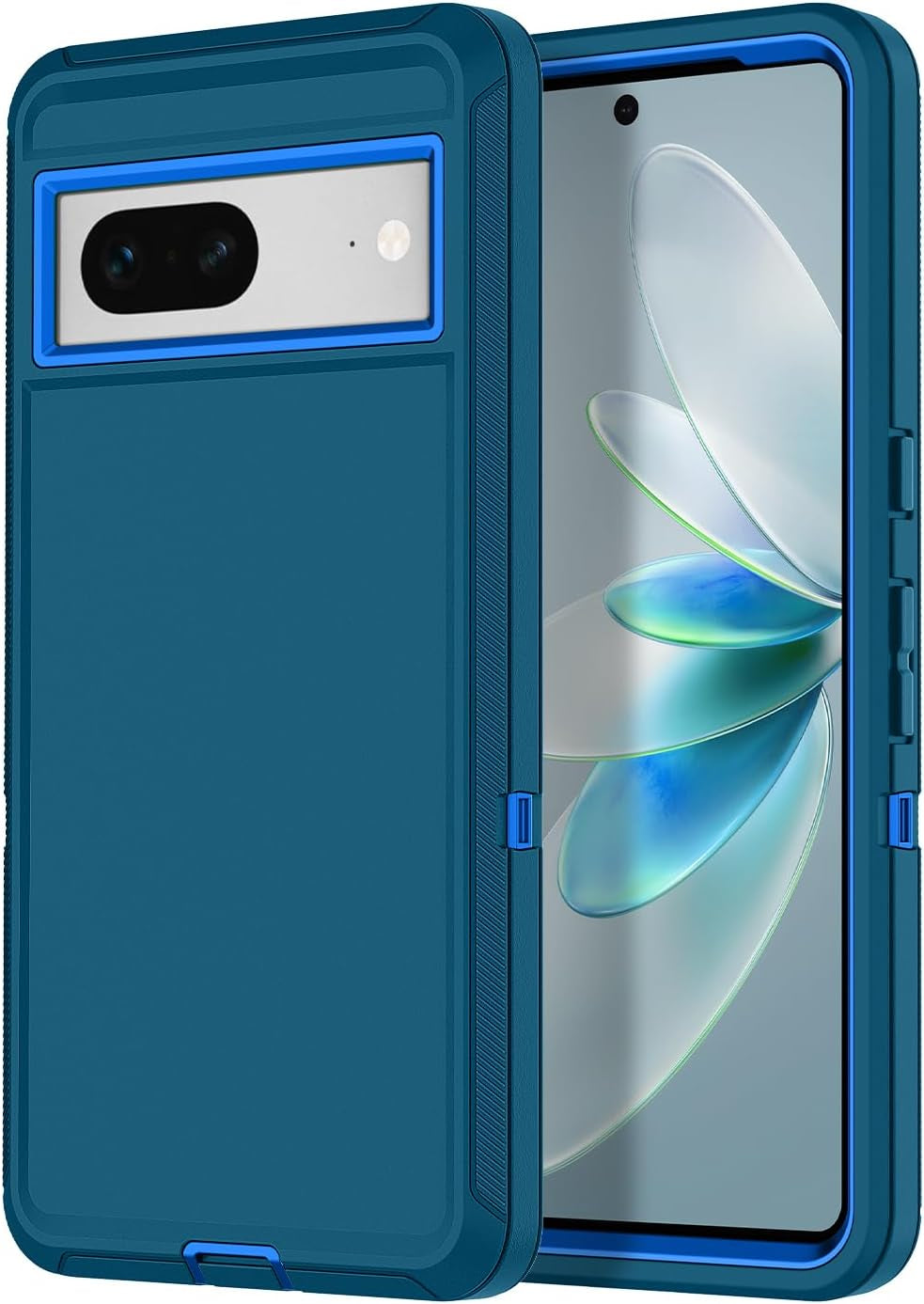 Hucasok for Google Pixel 8 Case Shockproof Rugged Full Body Protection Scratch Resistant Heavy Duty Dust/Drop Proof 3-Layer Durable Cover Case for Google Pixel 8 6.2 Inch,Navy Blue  Hucasok Turquoise/Blue Google Pixel 7 