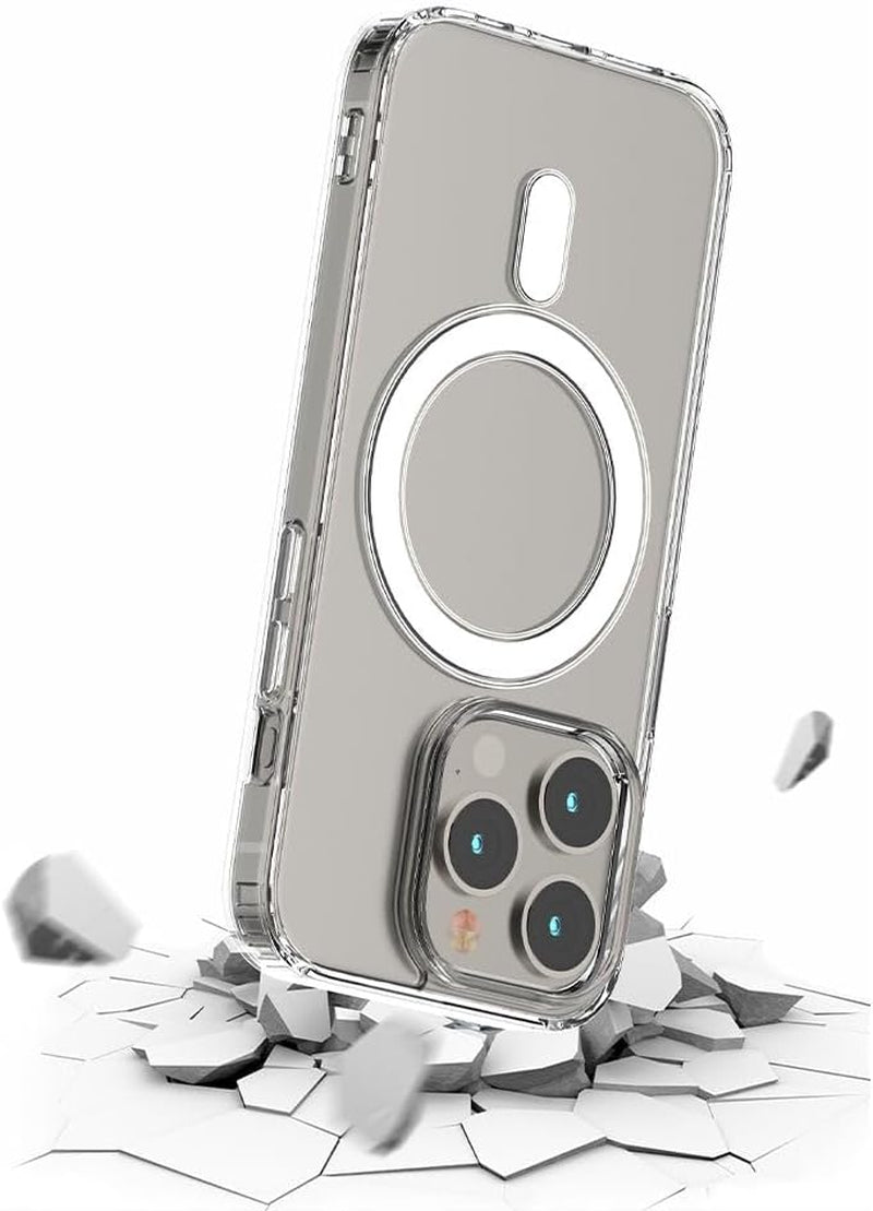 3 in 1 for Iphone 15 Pro Max Case - Magnetic - Clear - Compatible with Magsafe Ring - Not-Yellowing - Strong Magnetic Case - Clean Cover with 1 Glass Screen 1 Camara Lens Protectors Included  Guangzhou Pinjun Electronics Co., Ltd.   
