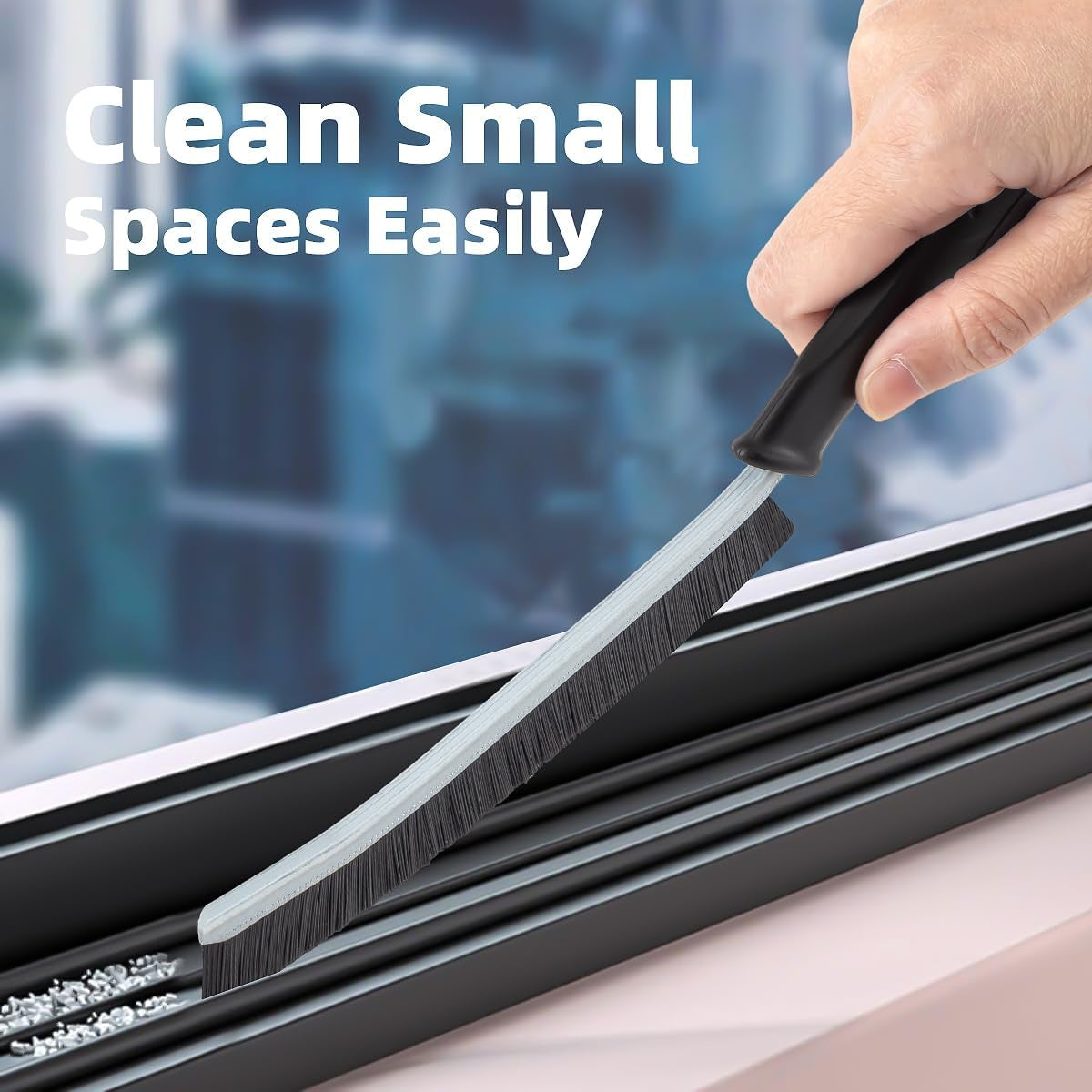 Sxhyf Cleaning Brush - Hard Bristle Crevice Cleaning Brush, Multifunctional Gap Cleaning Scrub Brush, Cleaning Tools for Household Use, Home, Kitchen, Bathroom, Window, Vehicle, Faucets, Toilet, Grout  SXhyf   