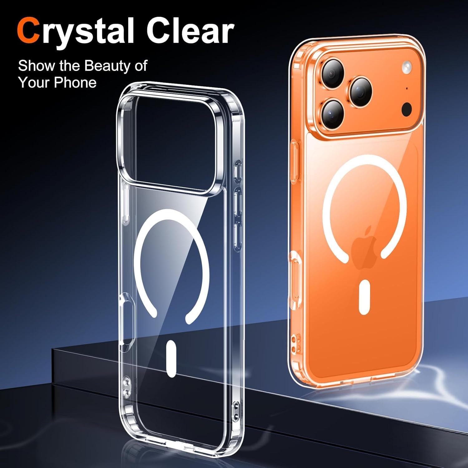 Temdan for Iphone 17 Pro Max Case Clear with Screen Protector, Compatible with Magsafe, Anti-Yellowing, Military-Grade Protection, Shockproof Slim Magnetic Phone Case Cover, Transparent