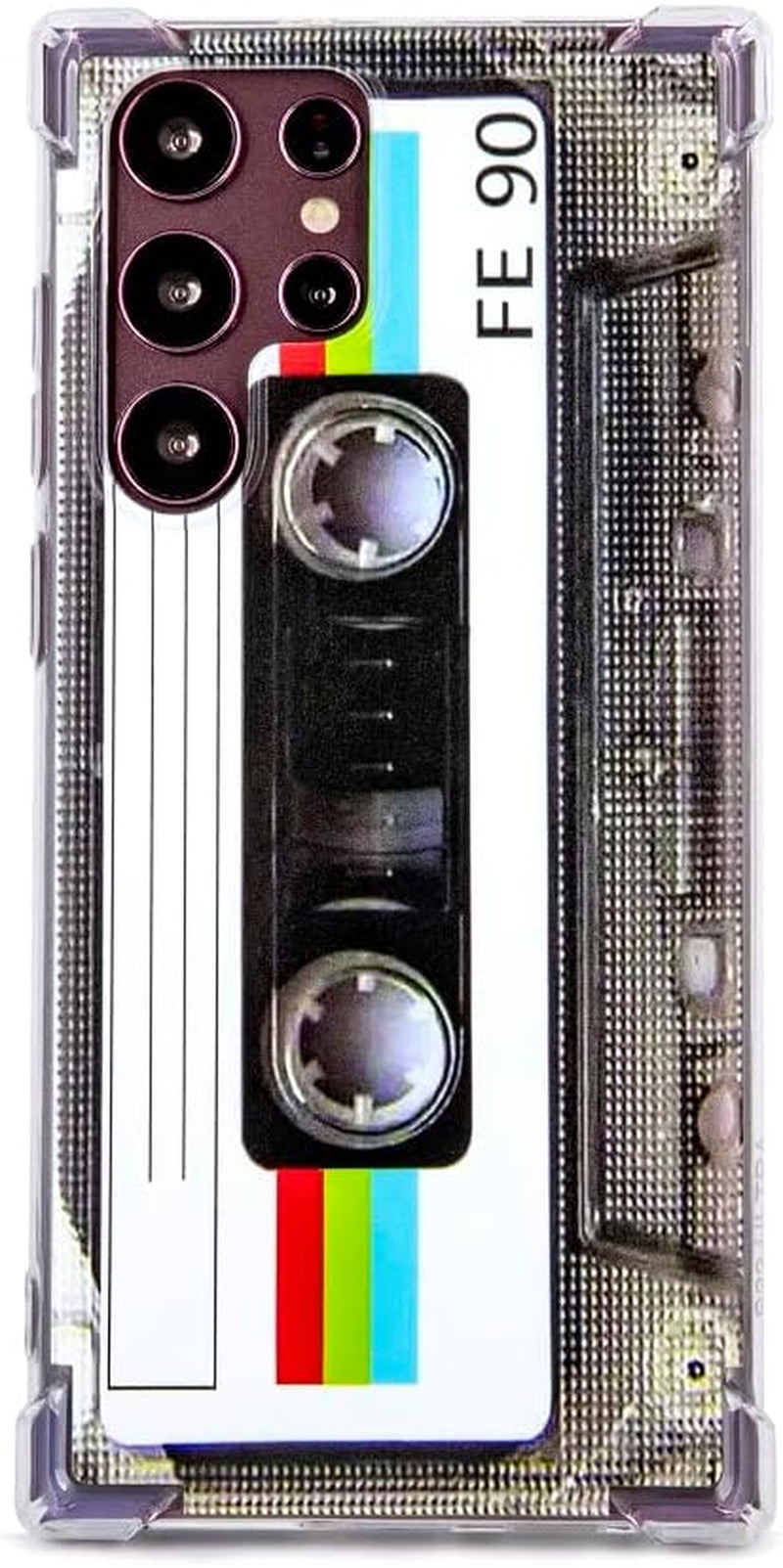 Fateamll Case for Galaxy S22 Ultra, Shockproof Scratchproof with TPU Soft Bumper Retro Cassette Tape Case Compatible with Samsung Galaxy S22 Ultra