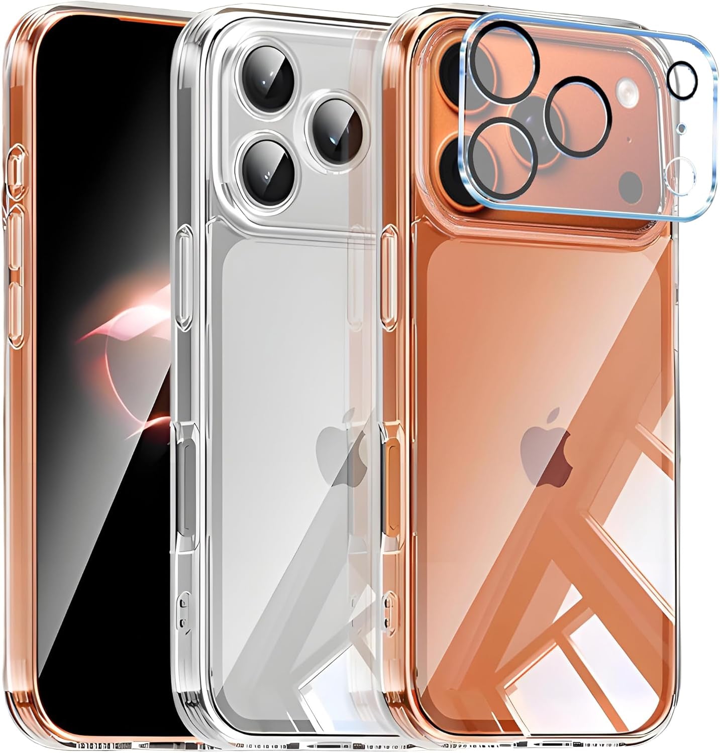 For Iphone 17 Pro Max Case Clear:For Transparente Iphone 17Pro Max Phone Cases [Camera Protector] [Military-Grade Drop] Shockproof Protective Phone Bumper for Apple 17 Promax 2025 Cover