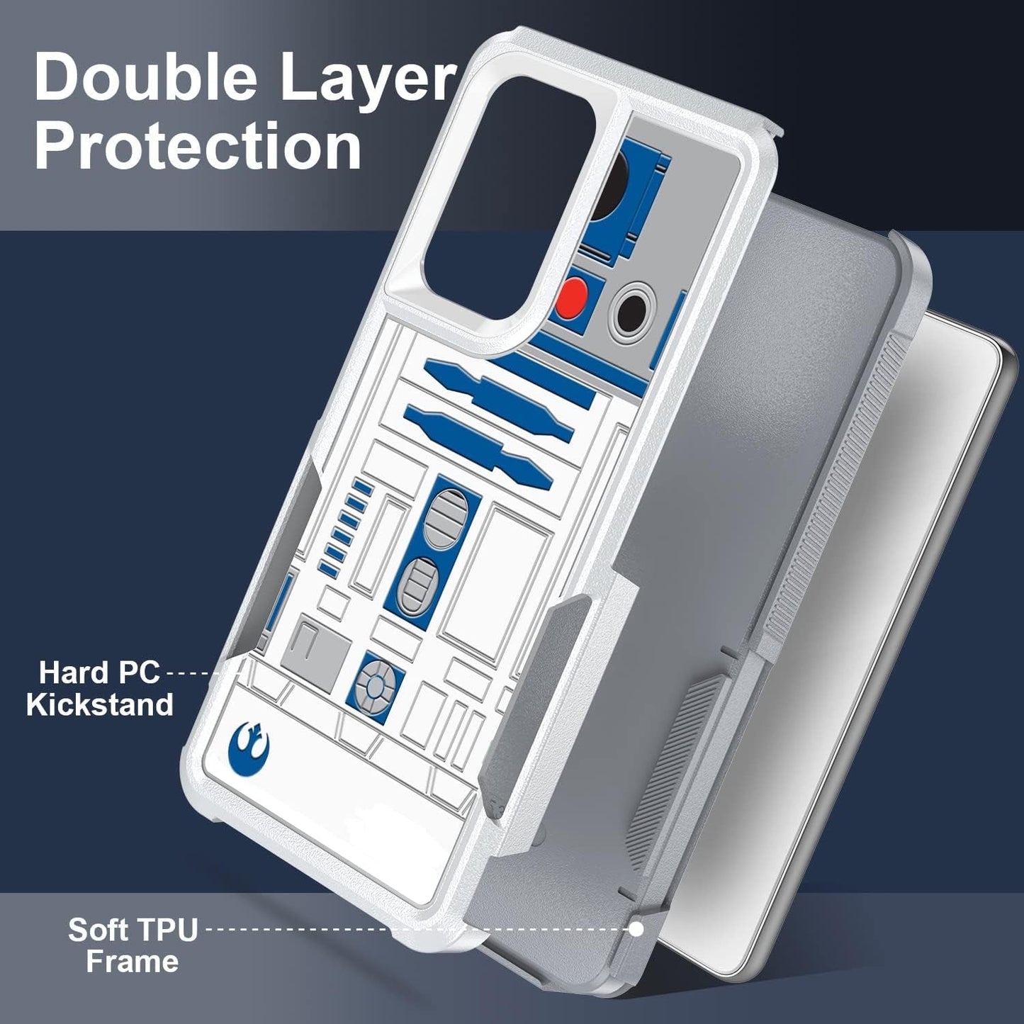 Case for Samsung Galaxy A53 5G, R2D2 Astromech Droid Robot Pattern Shock-Absorption Hard PC and Inner Silicone Hybrid Dual Layer Armor Defender Case for Samsung Galaxy A53 5G (A002)