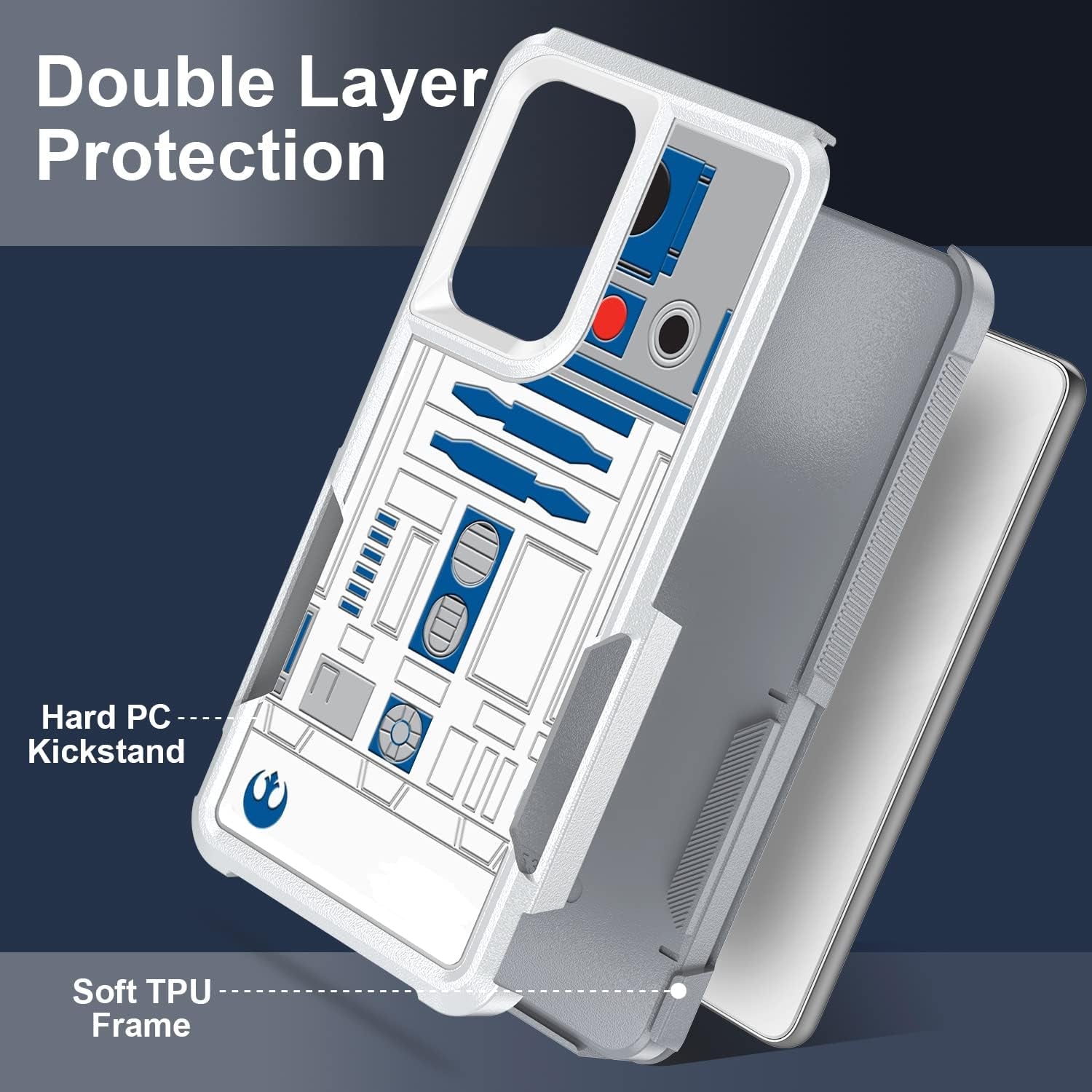Case for Samsung Galaxy A53 5G, R2D2 Astromech Droid Robot Pattern Shock-Absorption Hard PC and Inner Silicone Hybrid Dual Layer Armor Defender Case for Samsung Galaxy A53 5G (A002)