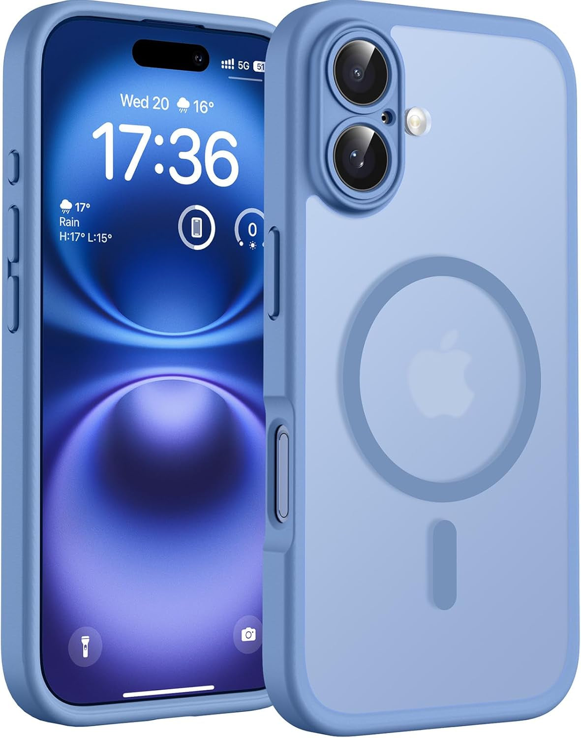 TOCOL for Iphone 17 Pro Case, Compatible with Magsafe, Full Camera Protection, Built-In Magnetic Ring, Drop Protection, Translucent Matte Phone Case for Iphone 17 Pro 6.3 Inch (Black)