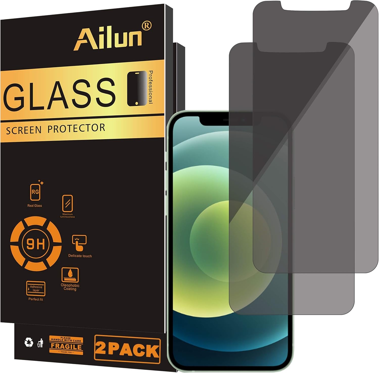Ailun 3 Pack for Iphone 17 Pro Privacy Screen Protector [6.3 Inch] with Installation Frame, anti Spy Private Tempered Glass Anti-Scratch Case Friendly