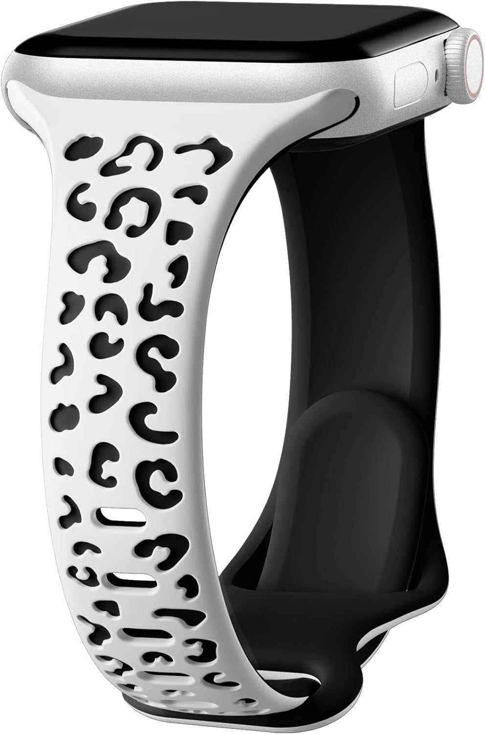 Daqin Slim Leopard Engraved Band Compatible with Apple Watch Bands 40Mm 38Mm 41Mm 44Mm 45Mm 42Mm Women, Soft Silicone Feminie Cheetah Thin Sport Wristbands for Iwatch Bands Series 9 8 7 6 5 4 3 2 1 SE