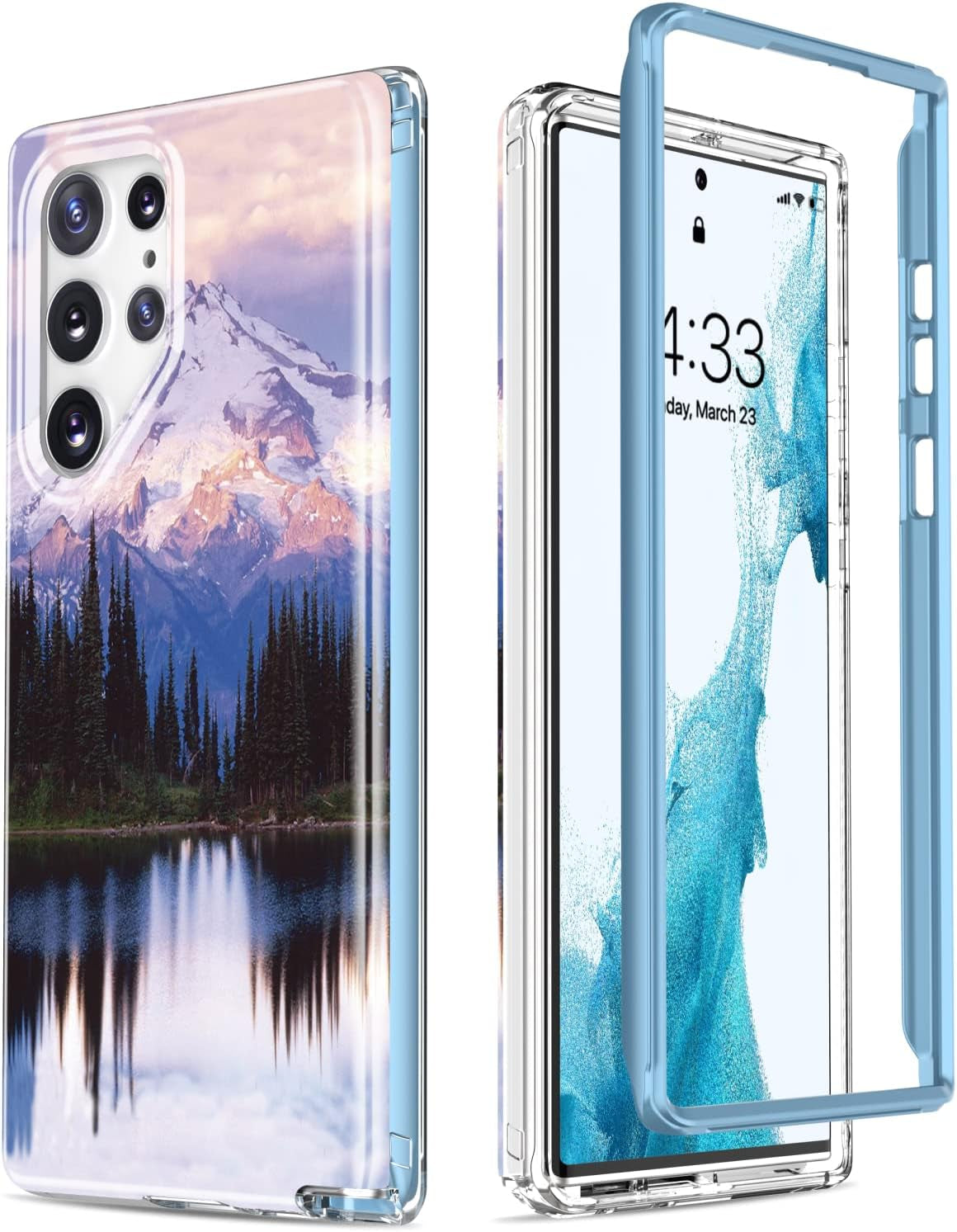 Esdot Compatible with Samsung Galaxy S22 Ultra Case,Passing 21Ft Drop Test,With Fashion Designs for Women Girls,Protective Phone Case for Galaxy S22 Ultra 6.8" Elegant Purple Marble