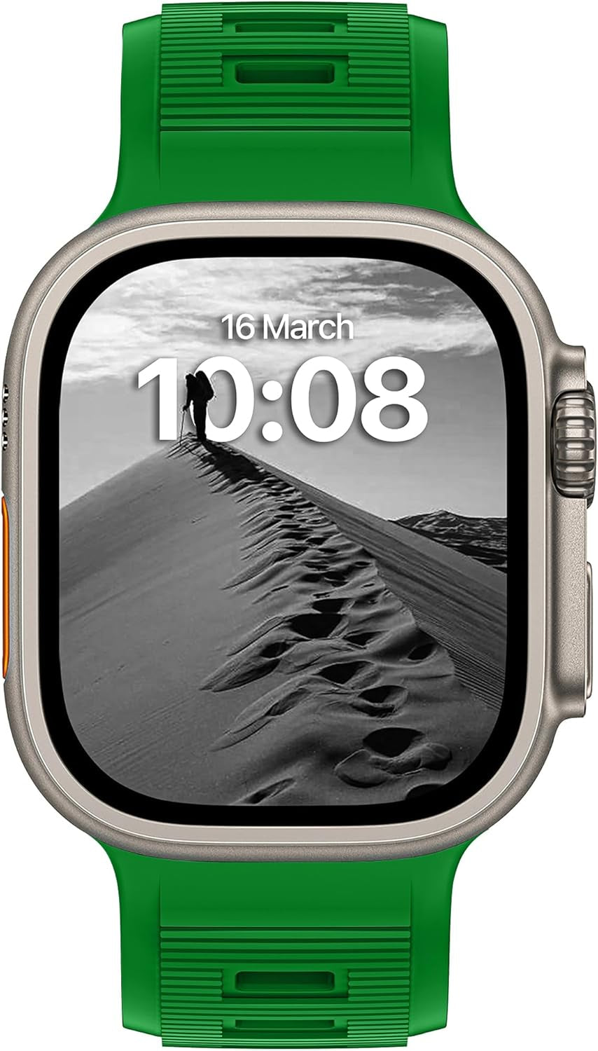 DONEGANI MC1 Sport Band Compatible with Apple Watch Bands Ultra Se 49Mm 45Mm 44Mm 42Mm 41Mm 40Mm 38Mm Men Women Series 9 8 7 6 5 4 3 2 1 Iwatch Strap Silicone Green Christmas