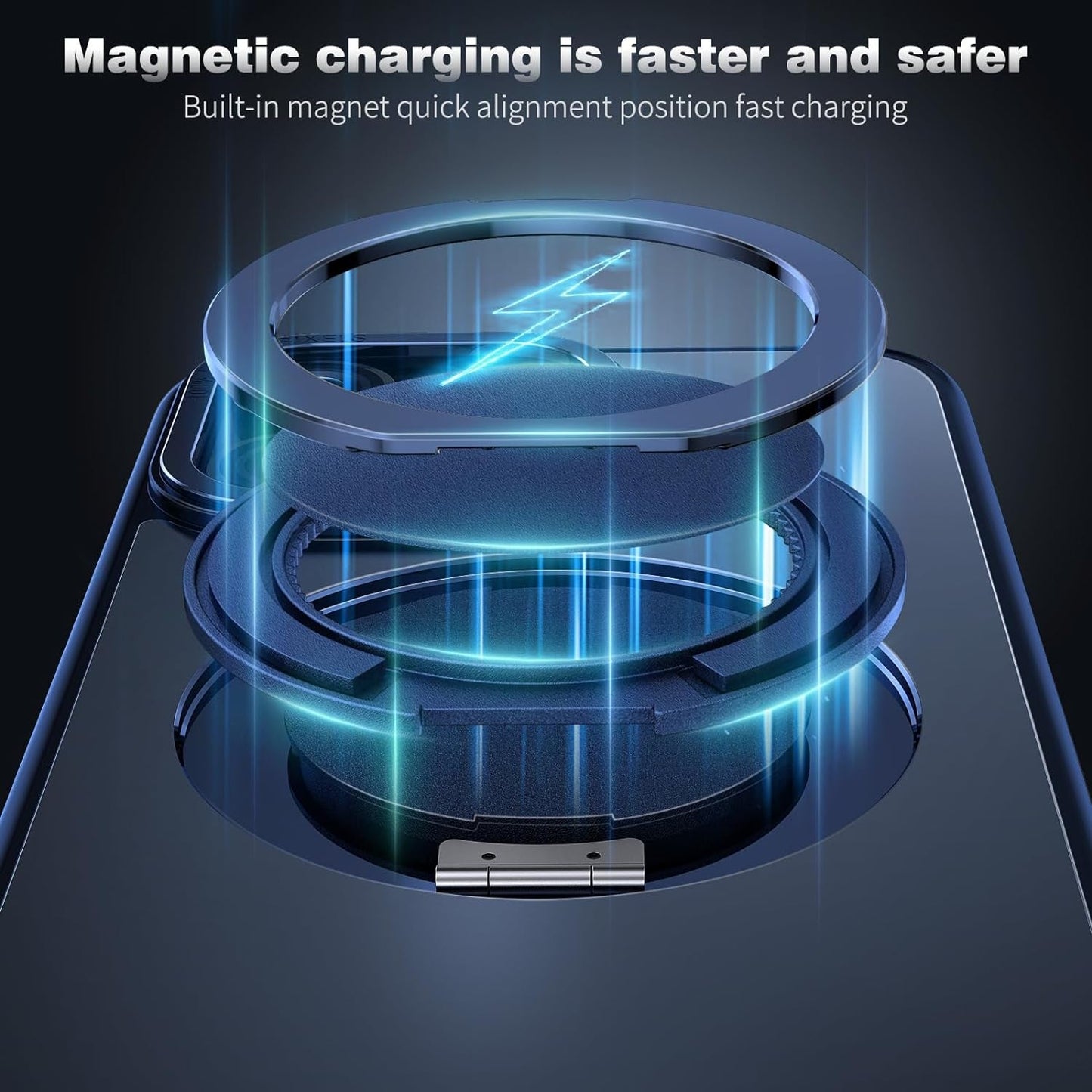 ACANDYA for Iphone 15 Pro Max Case Magnetic Ring Holder Kickstand Compatible with Magsafe Military Grade Drop Protection Heavy Duty Shockproof Men Women Cover for Iphone 15 Pro Max Translucent Blue  ACANDYA   