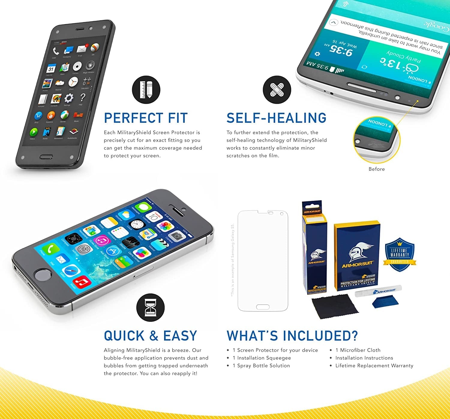 Armorsuit 2 Pack for Samsung Galaxy S24 Ultra Screen Protector (6.8") Case Friendly Militaryshield HD Clear Film - Made in USA