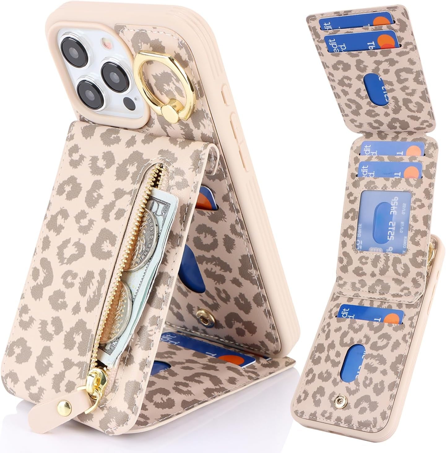 DEYHU Iphone 15 Pro Case with Card Holder, Iphone 15 Pro Phone Case Wallet for Women Magsafe Compatible Wallet Detachable 2-In-1 for Men-Dark Blue  DEYHU   