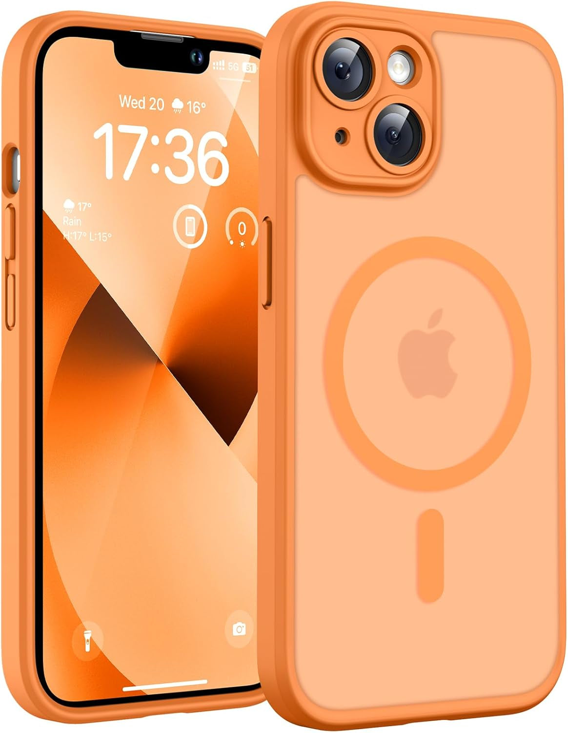 TOCOL for Iphone 17 Pro Case, Compatible with Magsafe, Full Camera Protection, Built-In Magnetic Ring, Drop Protection, Translucent Matte Phone Case for Iphone 17 Pro 6.3 Inch (Black)