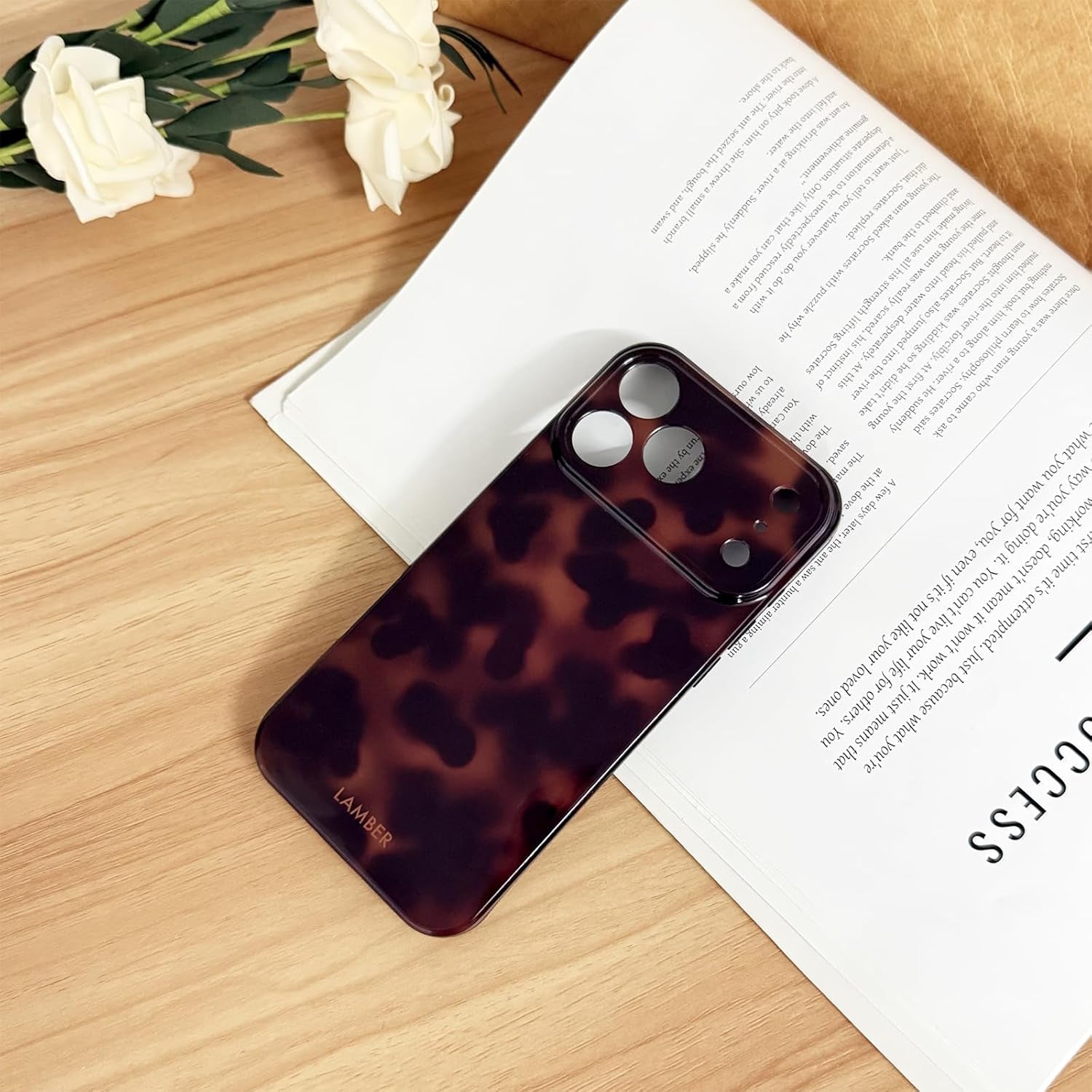 Cute Phone Case for Iphone 17 Pro Case Tortoise Shell Pattern Leopard Full Camera Protective Slim Shockproof Cool Trendy Aesthetic-Brown Amber