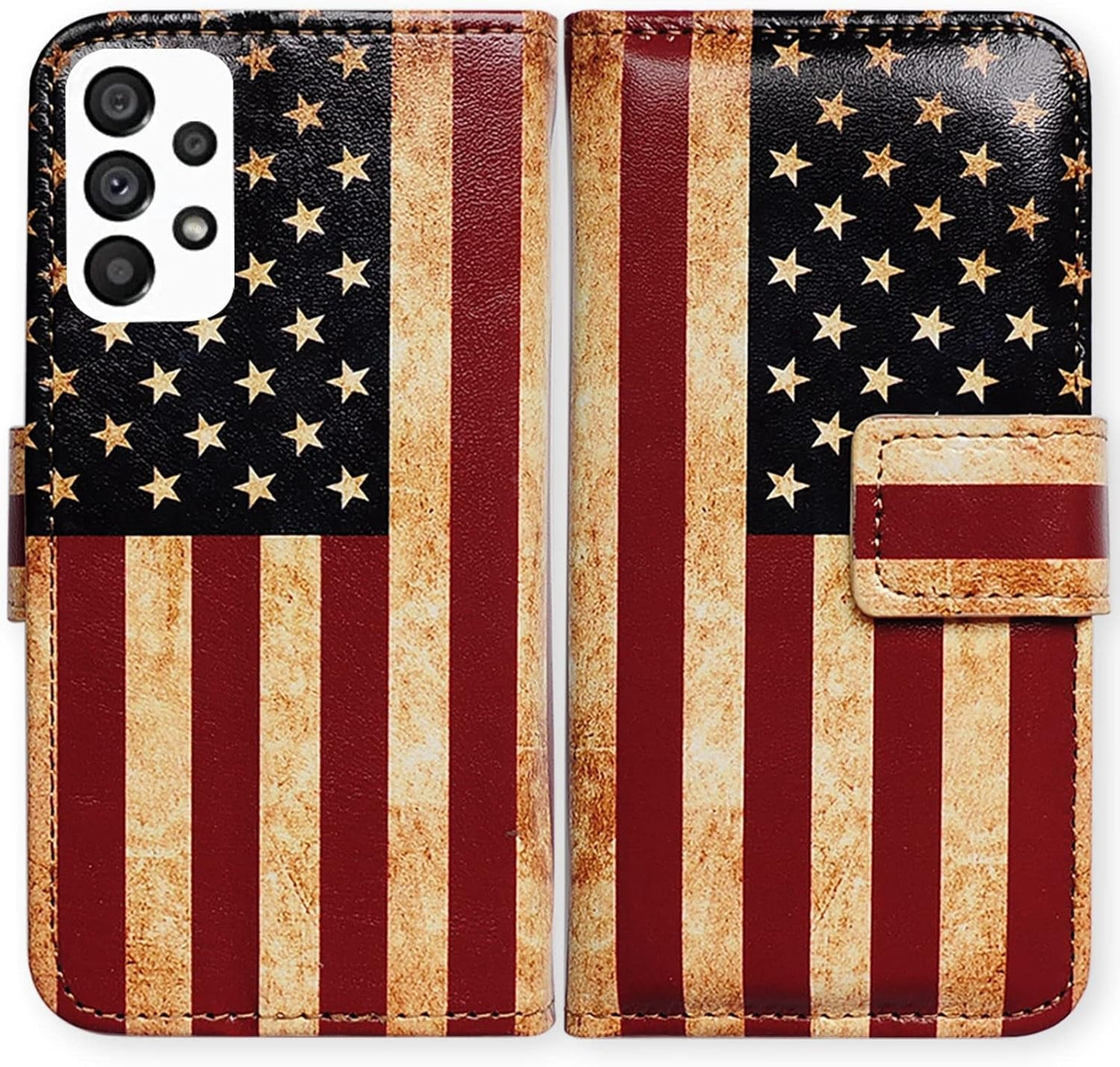 Bcov Galaxy A53 Case, Black Bird Green Leather Flip Phone Case Wallet Cover with Card Slot Holder Kickstand for Samsung Galaxy A53 5G