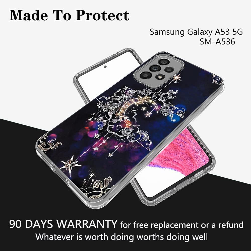 DDTKZC for Samsung Galaxy A53 5G Case,Tempered Glass Screen Protector, Shockproof Drop Protective 2 in 1 Hybrid Hard PC Soft TPU Case for Samsung Galaxy A53 5G (Wiccan)