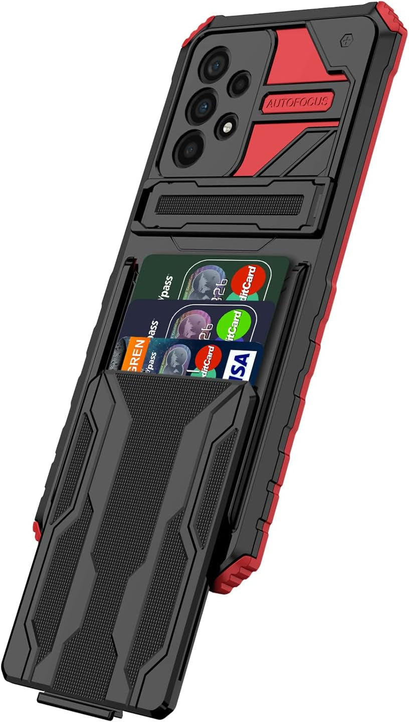 For Samsung Galaxy A53 5G Wallet Case with Credit Card Holder Stand Kickstand Slim Rugged Shockproof Heavy Duty Defender Armor 【Military Grade】 Protective Phone Case - Blue