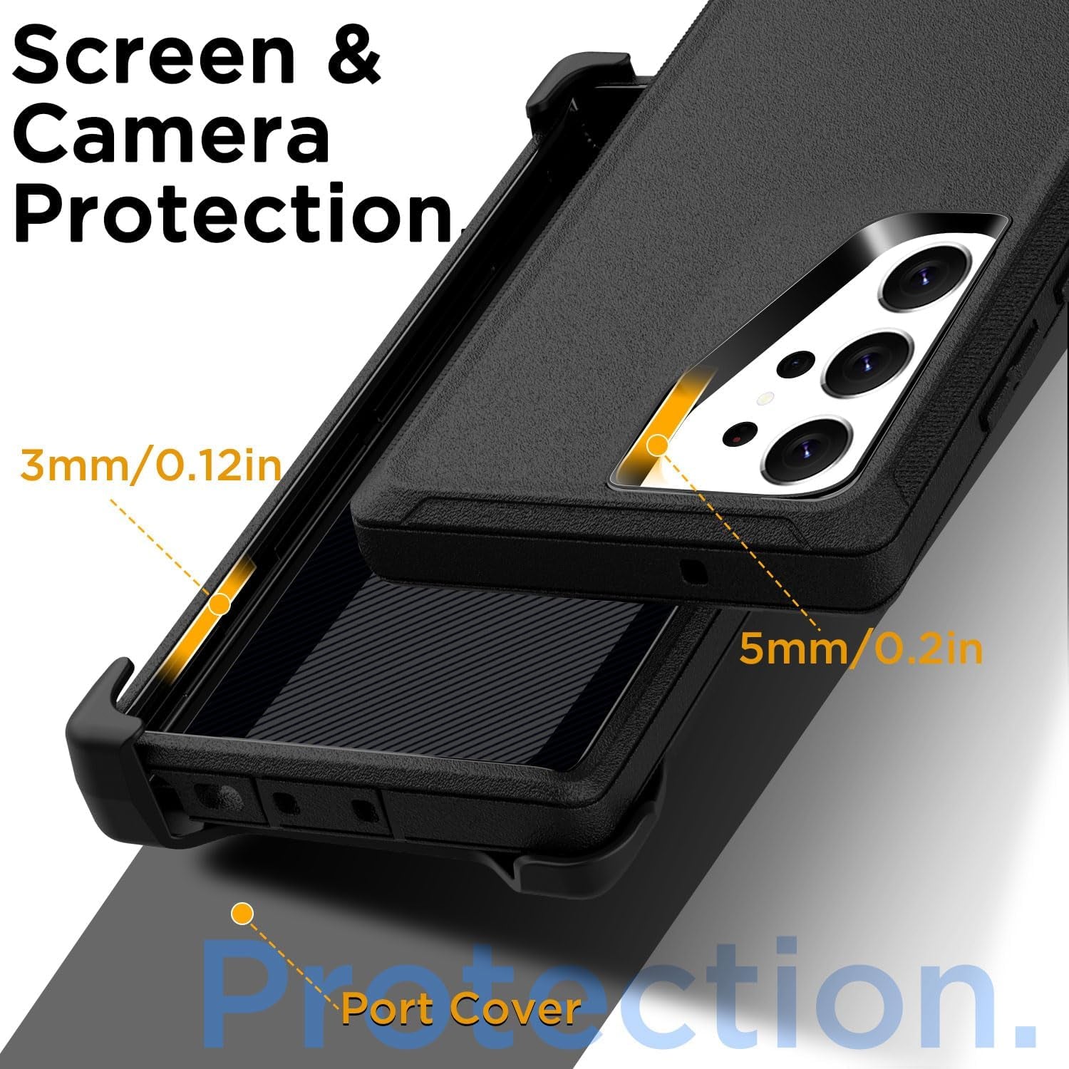 Aicase Belt-Clip Holster Case for Galaxy S24 Ultra with Screen Protector,Heavy Duty Drop Protection Full Body Rugged Shockproof/Dustproof Military Grade Tough Durable Cover for Samsung S24 Ultra