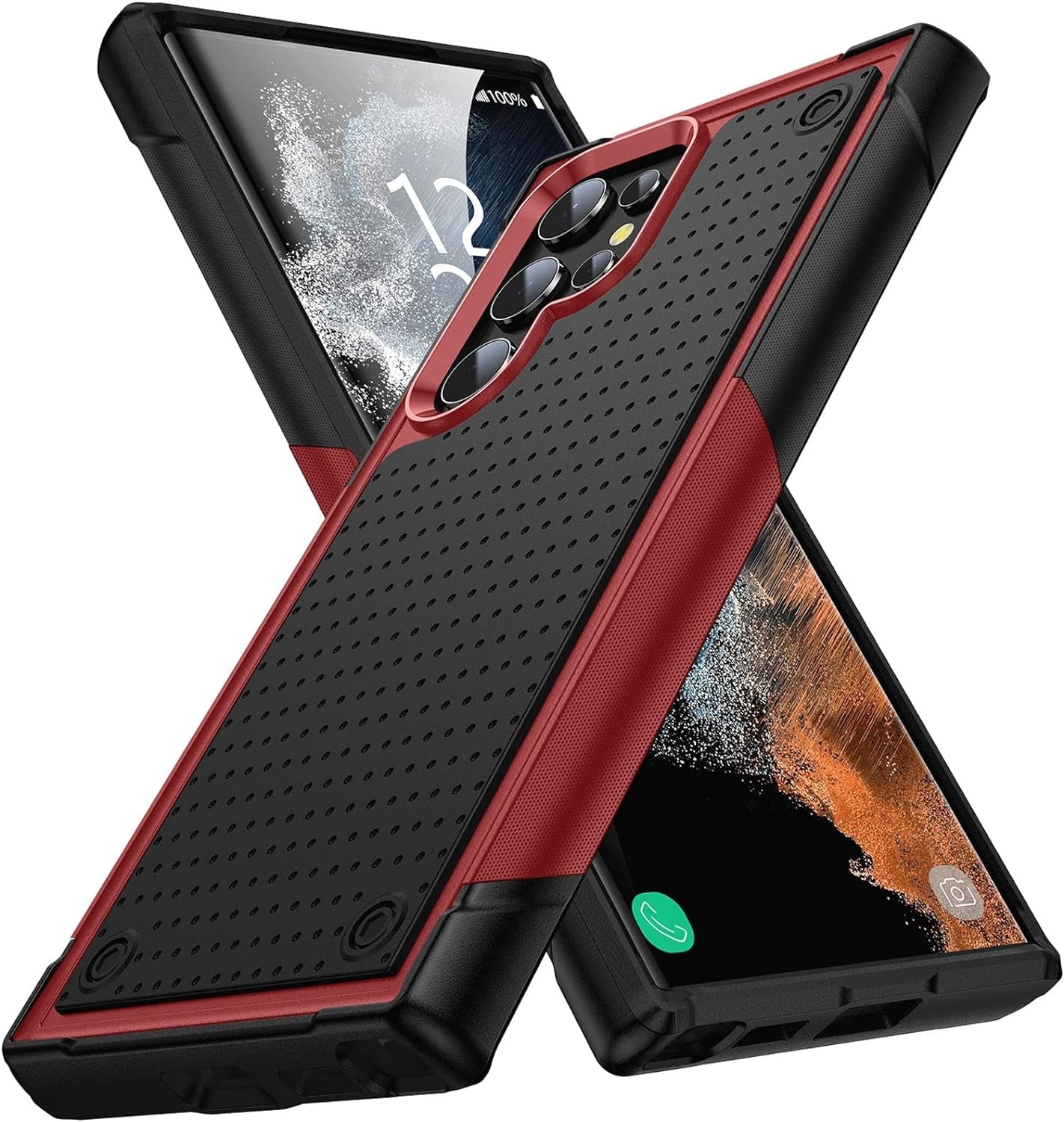 Designed for Samsung Galaxy S22 Ultra Case Gift Militay Grade Drop Protective Rugged Heavy Duty Cover Shockproof Case for Galaxy S22 Ultra Phone Case for Women Men Boy Girl (Blue+Black)