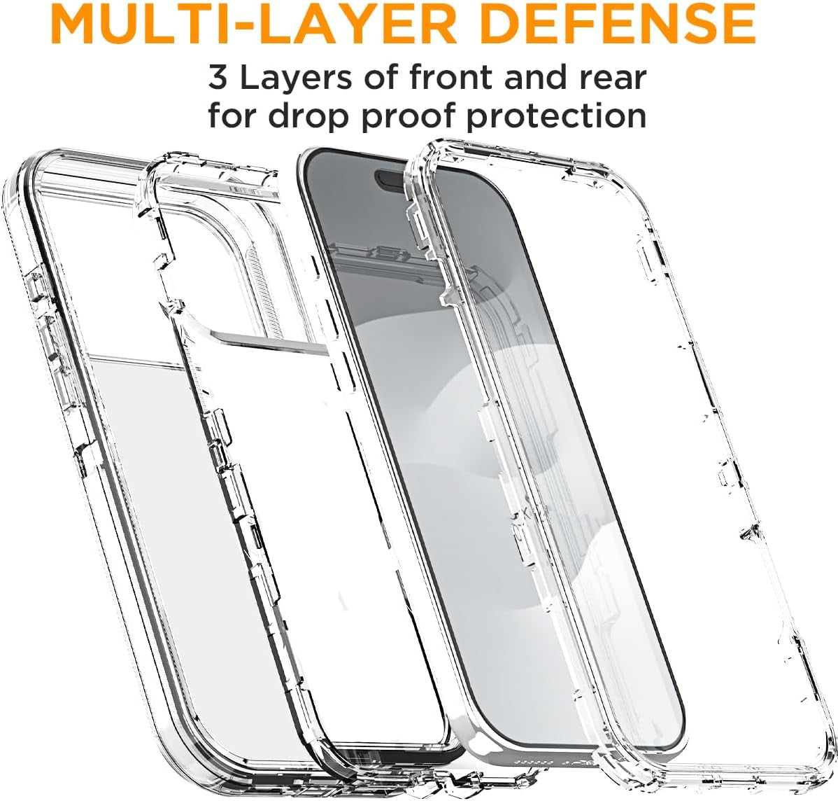 Aicase for Iphone 17 Pro Max Case Clear 3 in 1 Heavy Duty Drop Protection Full Body Rugged Shockproof/Dust Proof 3-Layer Military Protective Tough Durable Cover for Iphone 17 Pro Max 6.3"_910