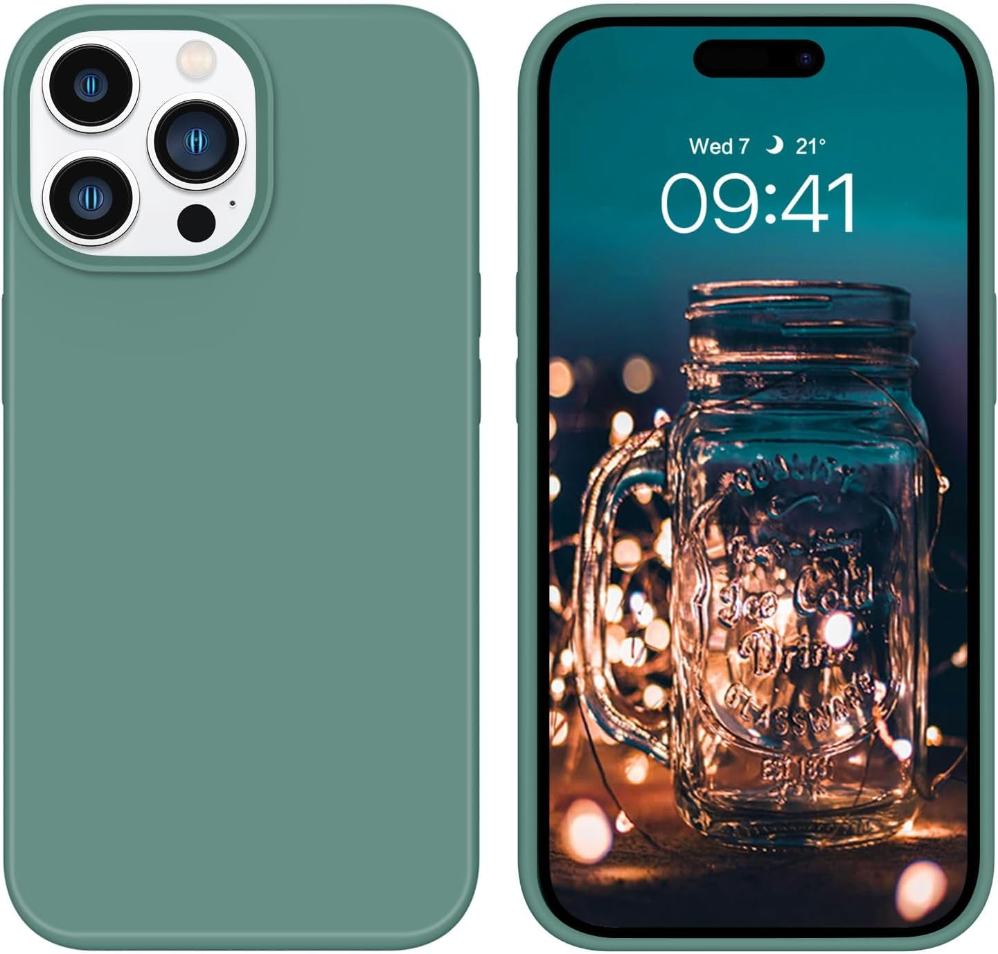 BENTOBEN for Iphone 14 Pro Max Case, Soft Silicone Gel Rubber Bumper Microfiber Lining Hard Back Shockproof Protective Phone Cover for Iphone 14 Pro Max 6.7", Copper Green  BENTOBEN   