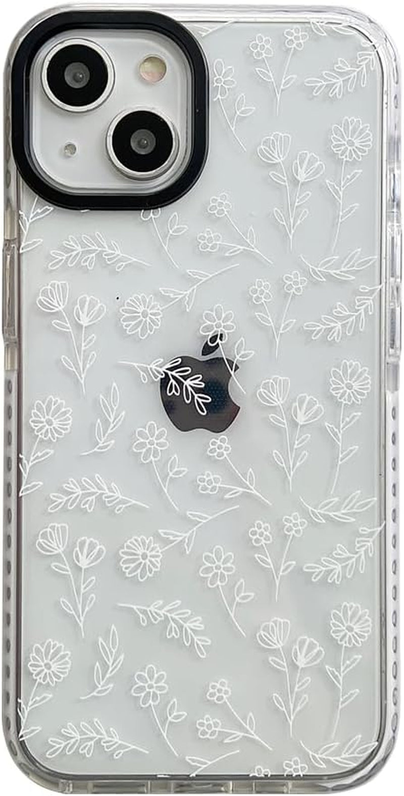 Compatible with Iphone 15 Pro Phone Case Cute White Flower Design for Women Girls Silicone Shockproof Protective Cover for Apple Iphone 15 Pro Cases 6.1 Inch - Clear  zelimeri   