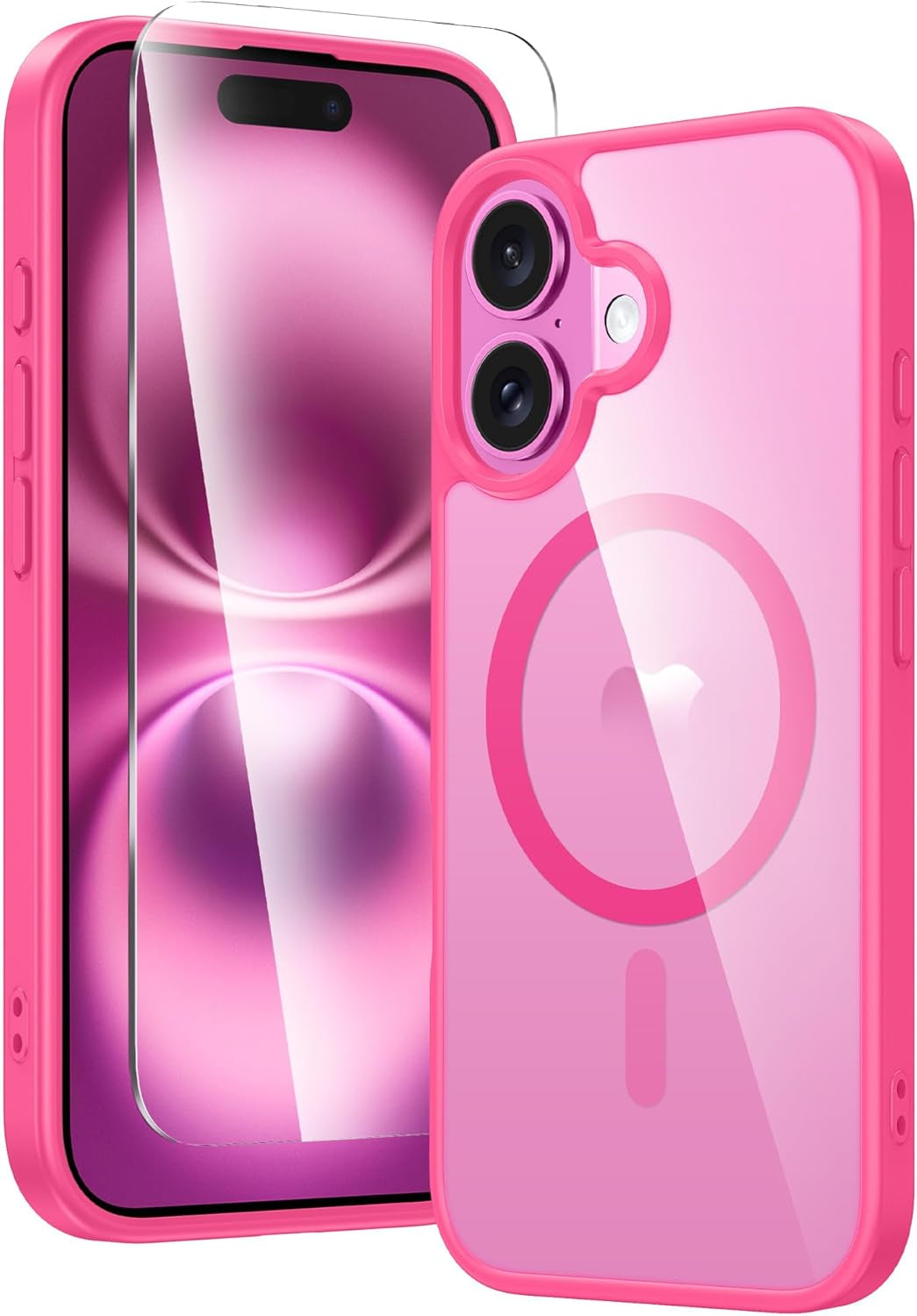 FNTCASE for Iphone 17 Pro-Max Case: Clear Magnetic Phone Cases with Screen Protector Compatible with Magsafe Slim anti Yellowing Rugged Shockproof Protective Transparent Cell Cover (A-Clear)