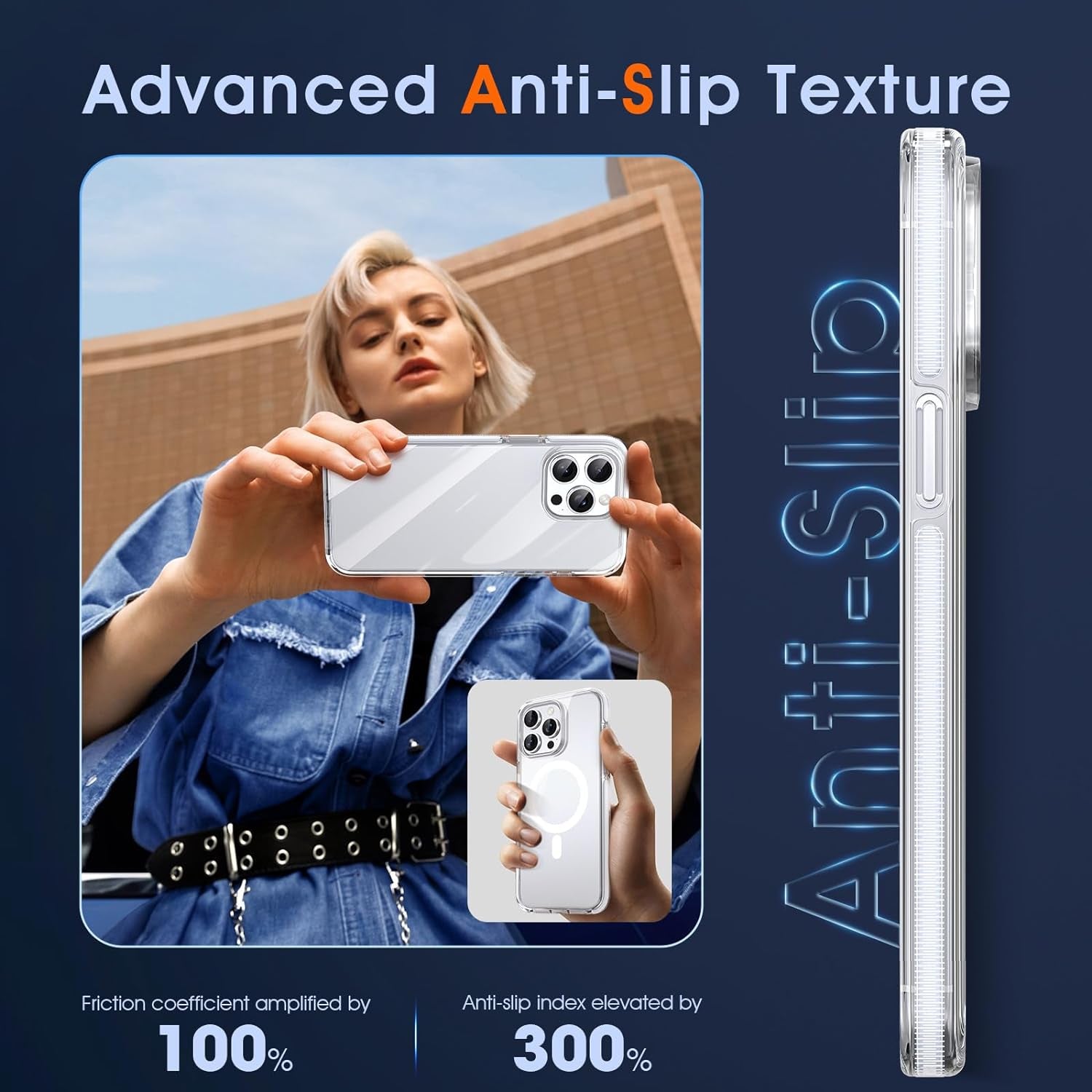 MILPROX Compatible with Iphone 15 Pro Max Case - Compatible with Magsafe - Magnetic Clear Trasparent Design - Non-Yellowing Anti-Slip - Shockproof Bumper Phone Cover - White  MILPROX   