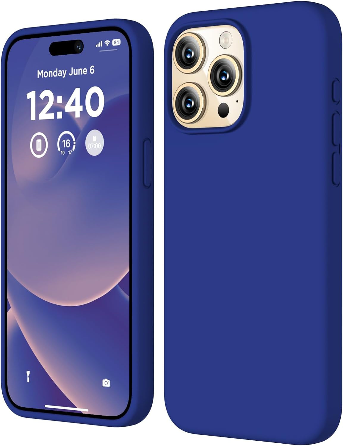 COFFKER Compatible with Iphone 15 Pro Case, Liquid Silicone Case, Full Body Shockproof Protective Cover Slim Thin Phone Case with Soft Anti-Scratch Microfiber Lining, 6.1 Inch-Orange  COFFKER Klein Blue  