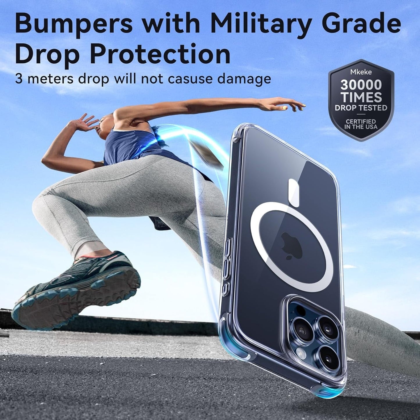 Mkeke Magnetic Designed for Iphone 15 Pro Case, Compatible with Magsafe, Yellowing Resistant, Military-Grade Drop Protection, Shockproof Phone Case for Apple Iphone 15 Pro 2023  Shenzhen Make Technology Company Limited   